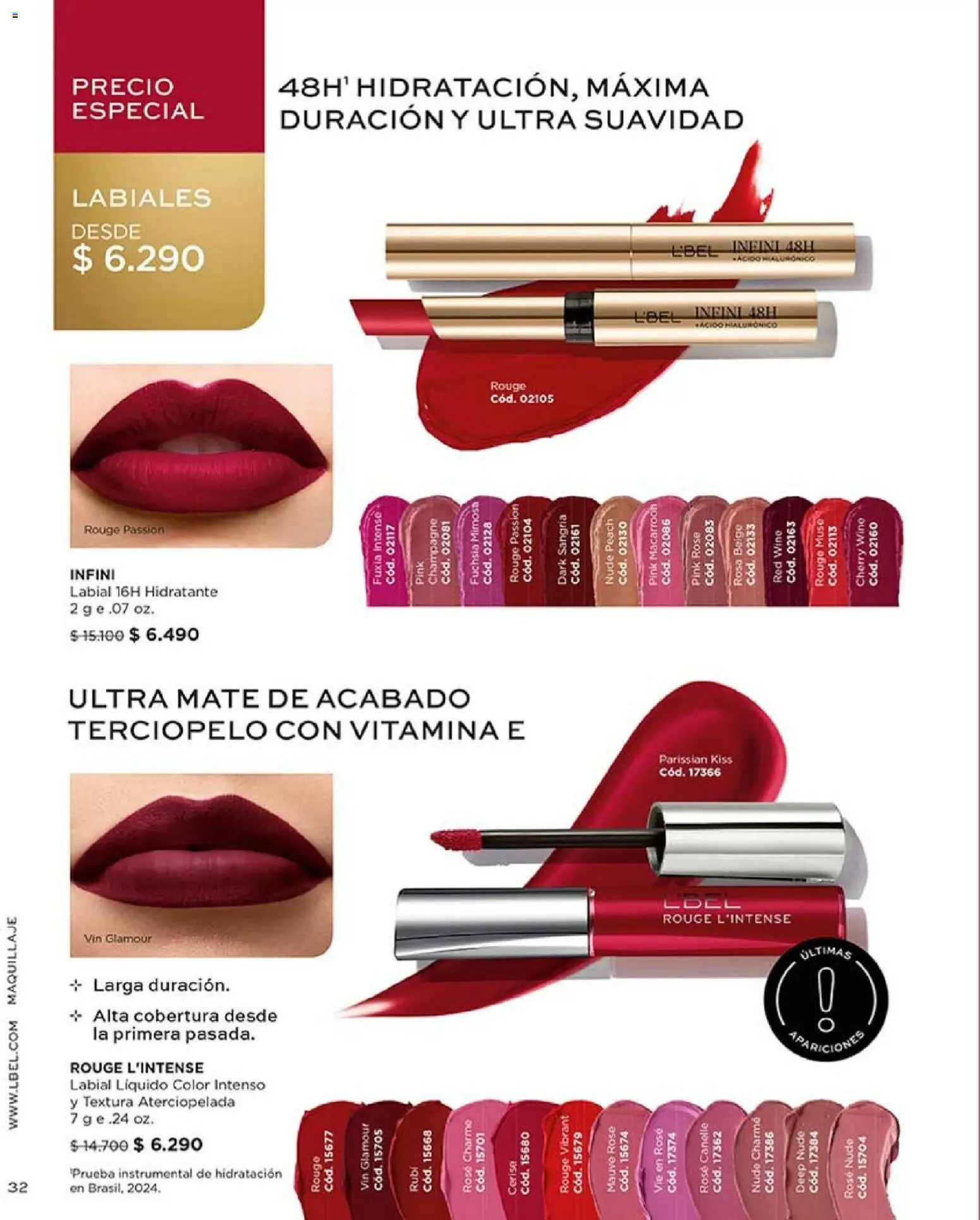 Catálogo L'Bel Campaña 18 │ válido desde el 30.11.2025 | Página: 32 | Productos: Maquillaje, Mate, Labial