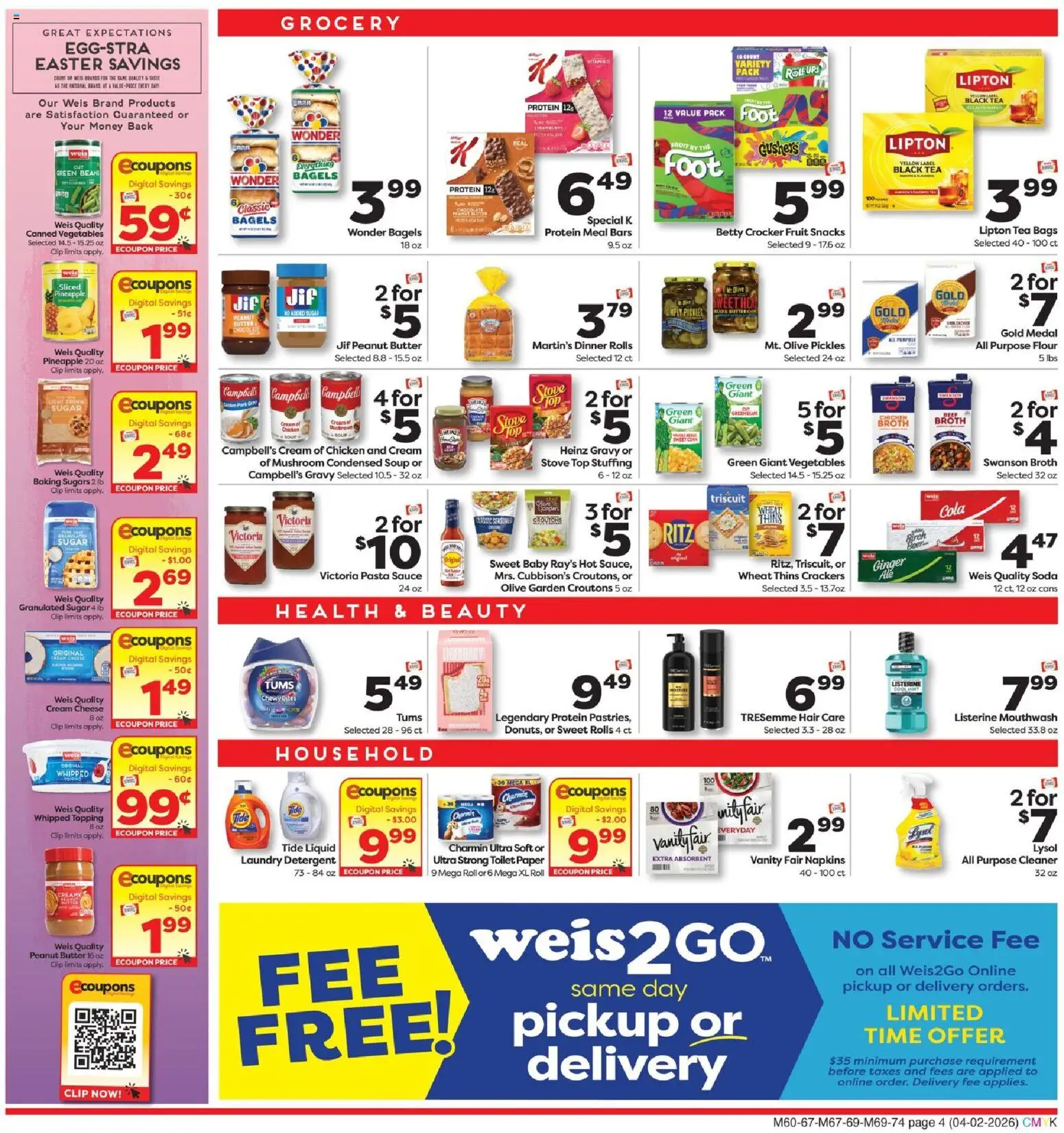 Weis Weekly Circular - MD - valid from 02.04.2026 | Page: 4 | Products: Ginger, Cream, Sugar, UPS