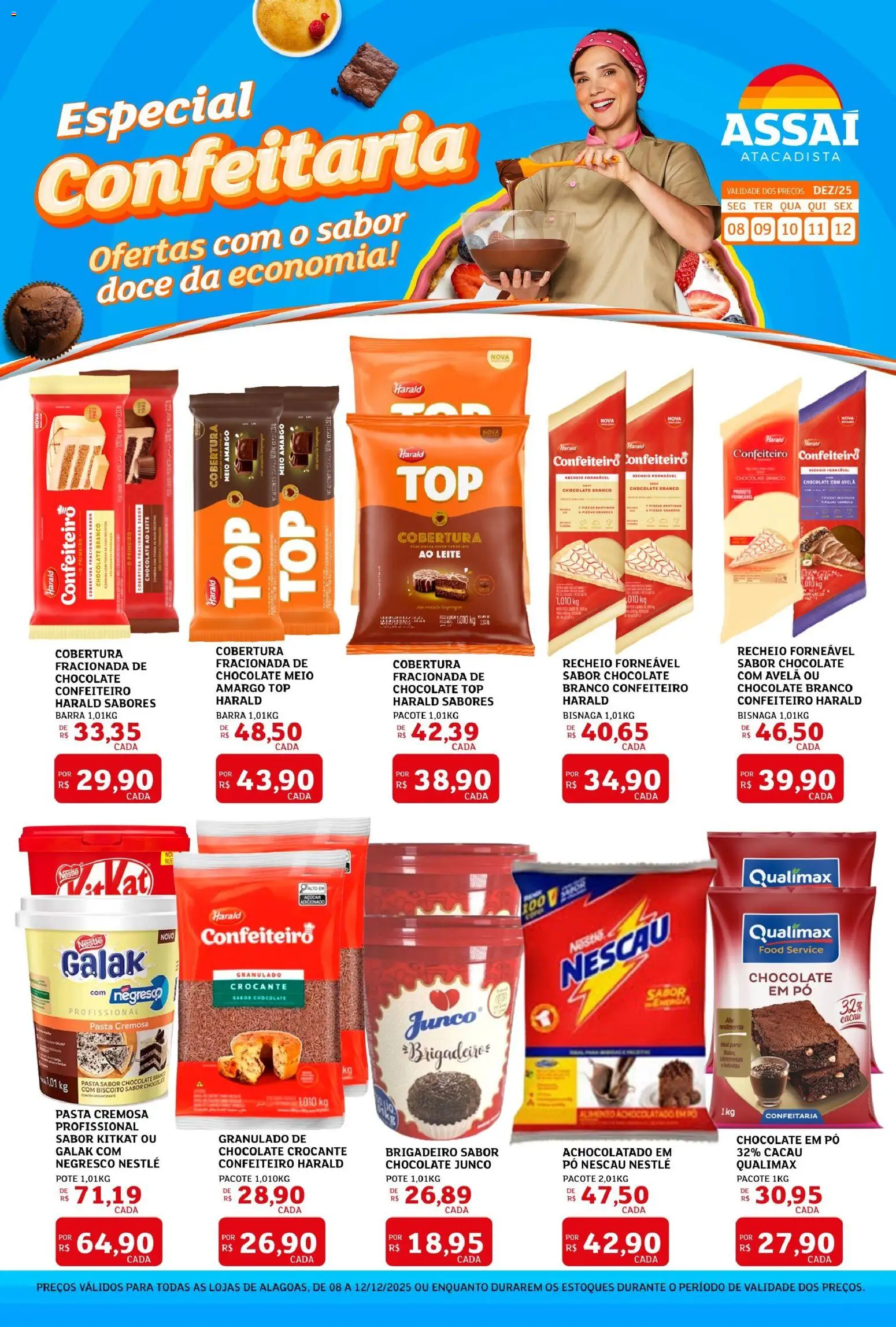 Assaí Atacadista Folheto - válido de 08.12.2025 | Página: 1 | Produtos: Pó, Açúcar, Granulado, Avelã