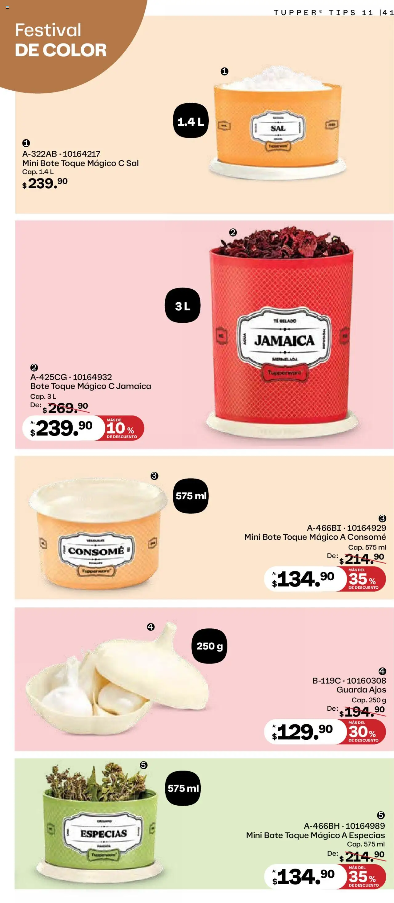 Nuevas ofertas de Tupperware válidas en toda la República Mexicana desde el 06.10.2025. ¡Encuentra las mejores ofertas en Tupperware - Catálogo! | Página: 41 | Productos: Sal, Mermelada, Tupper