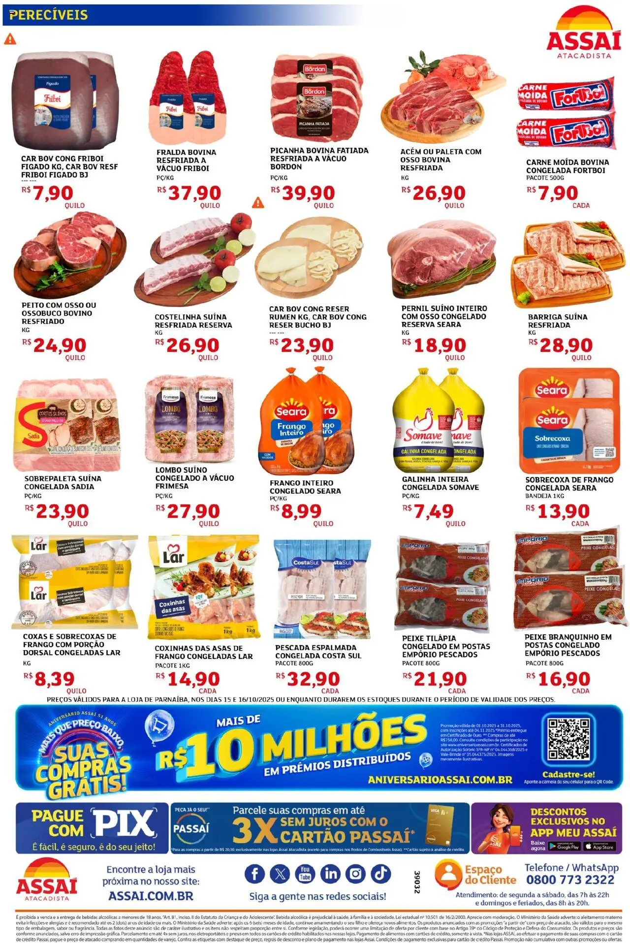 Assaí Atacadista Folheto - válido de 15.10.2025 | Página: 2 | Produtos: Lombo, Base, Baixo, Frango