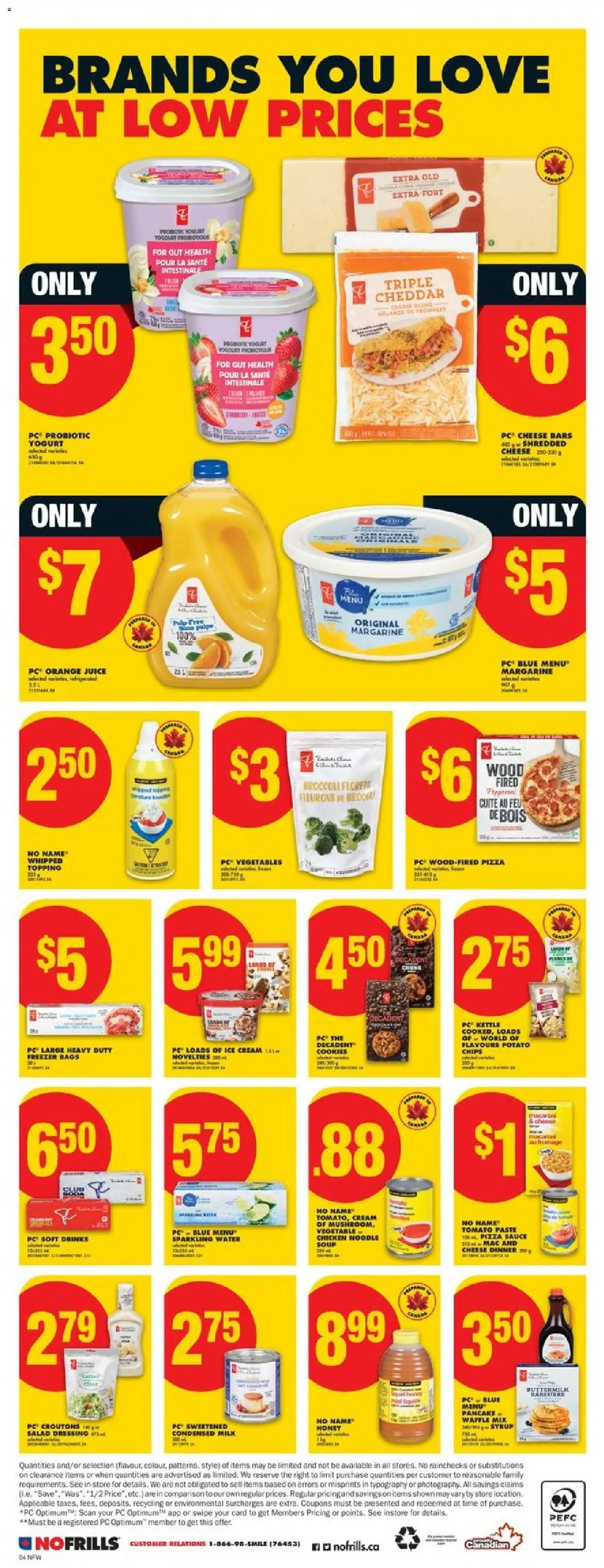 No Frills flyer valid from 05.03.2026 | Page: 4 | Products: Cookies, Freezer, Juice, Chicken