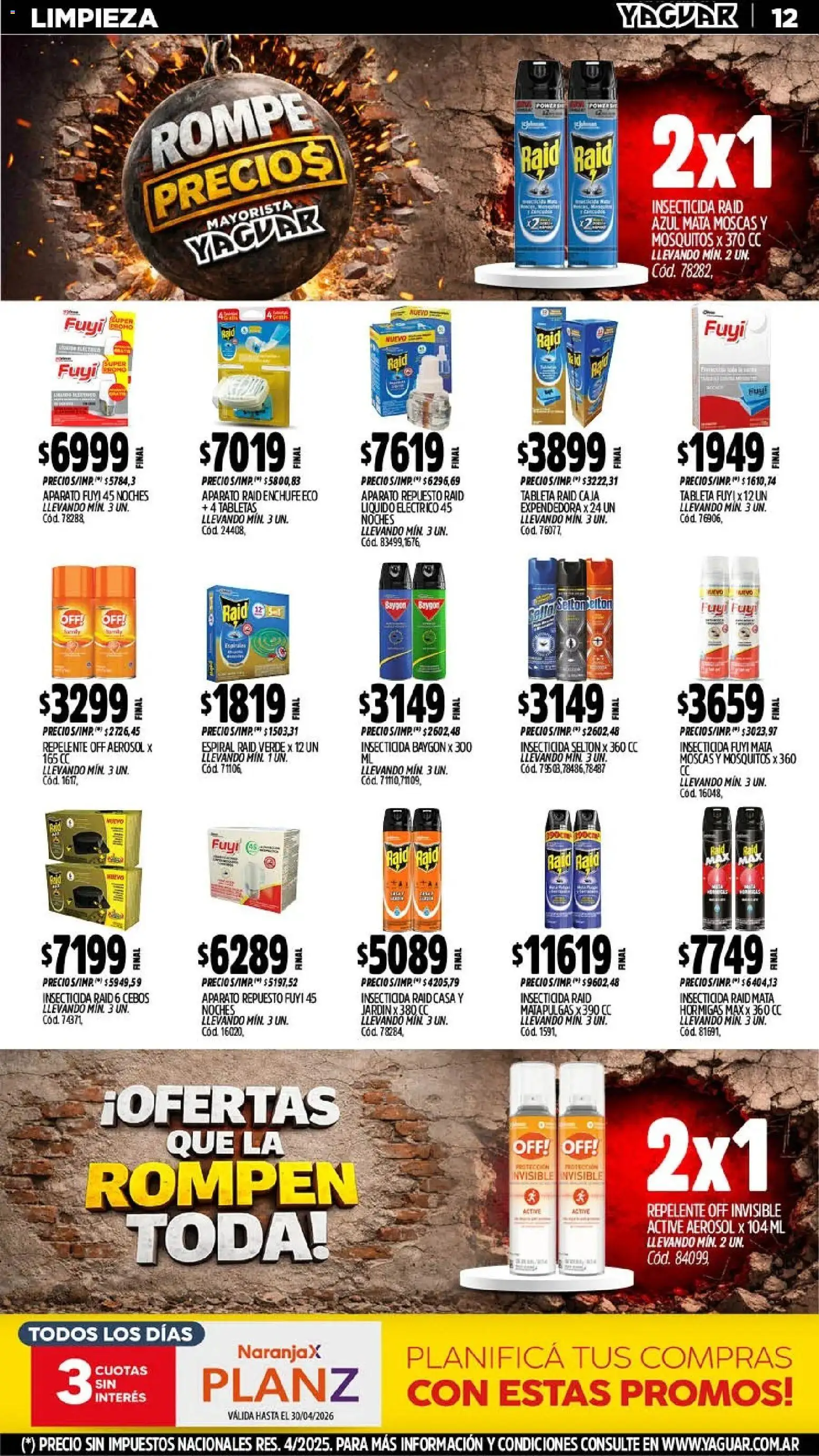 Yaguar - Oferta Semanal Misiones │ válido desde el 06.04.2026 | Página: 12 | Productos: Mata moscas, Tableta, Repelente, Caja