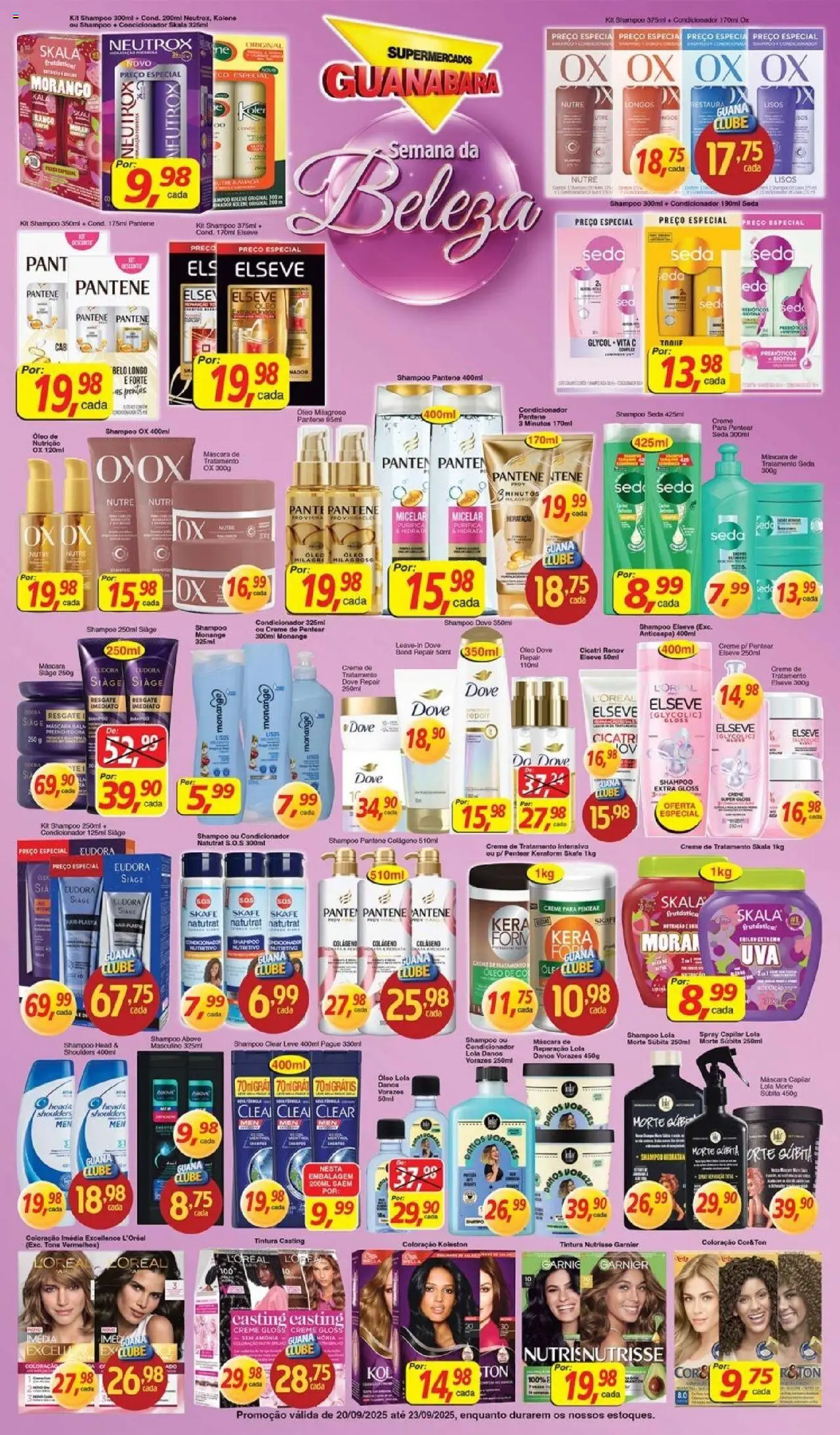Supermercados Guanabara Folheto - válido de 20.09.2025 | Página: 13 | Produtos: Shampoo, Condicionador, Óleo, Dove
