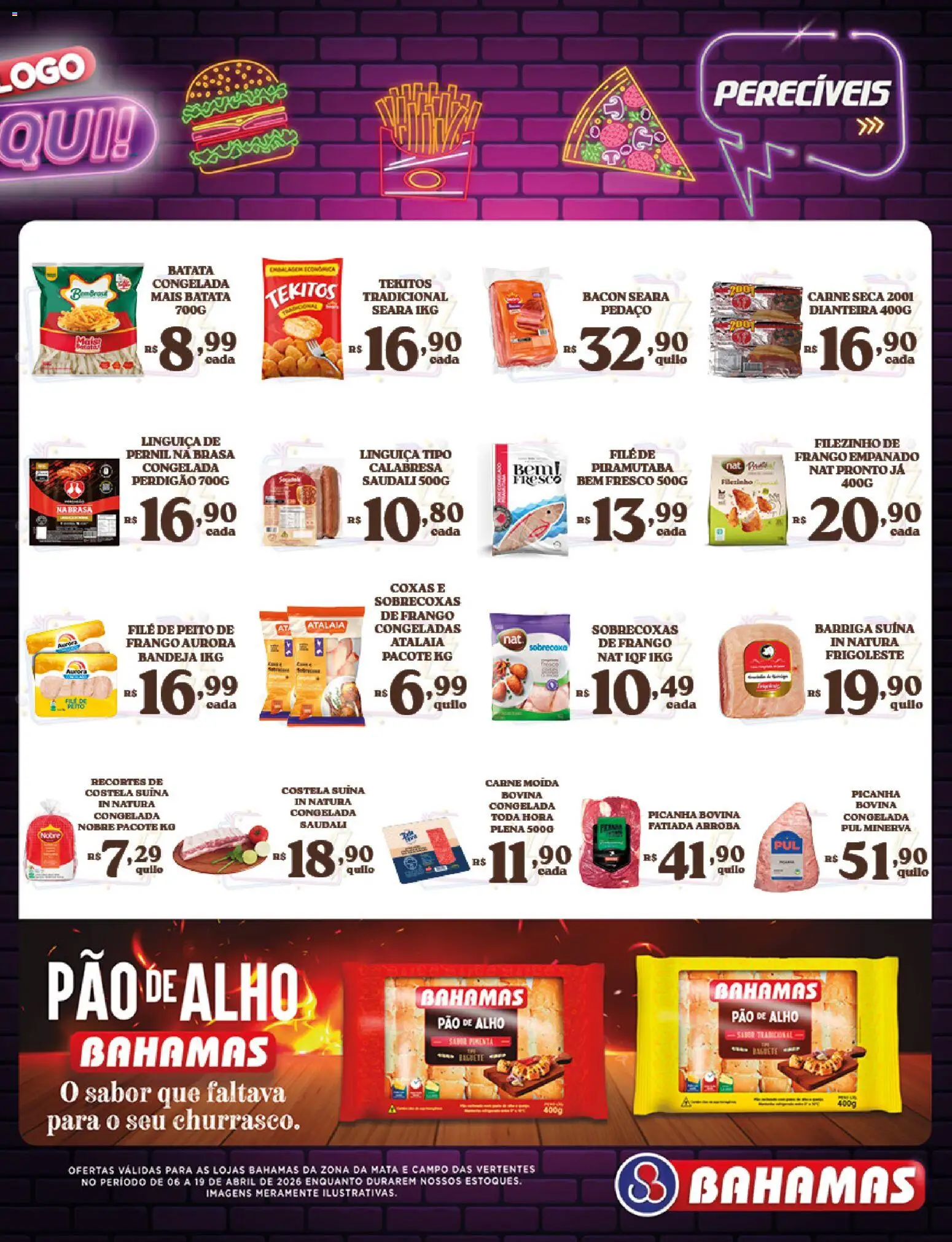 Bahamas Supermercados Folheto - válido de 06.04.2026 | Página: 9 | Produtos: Pimenta, Pao de alho, Linguiça, Pernil
