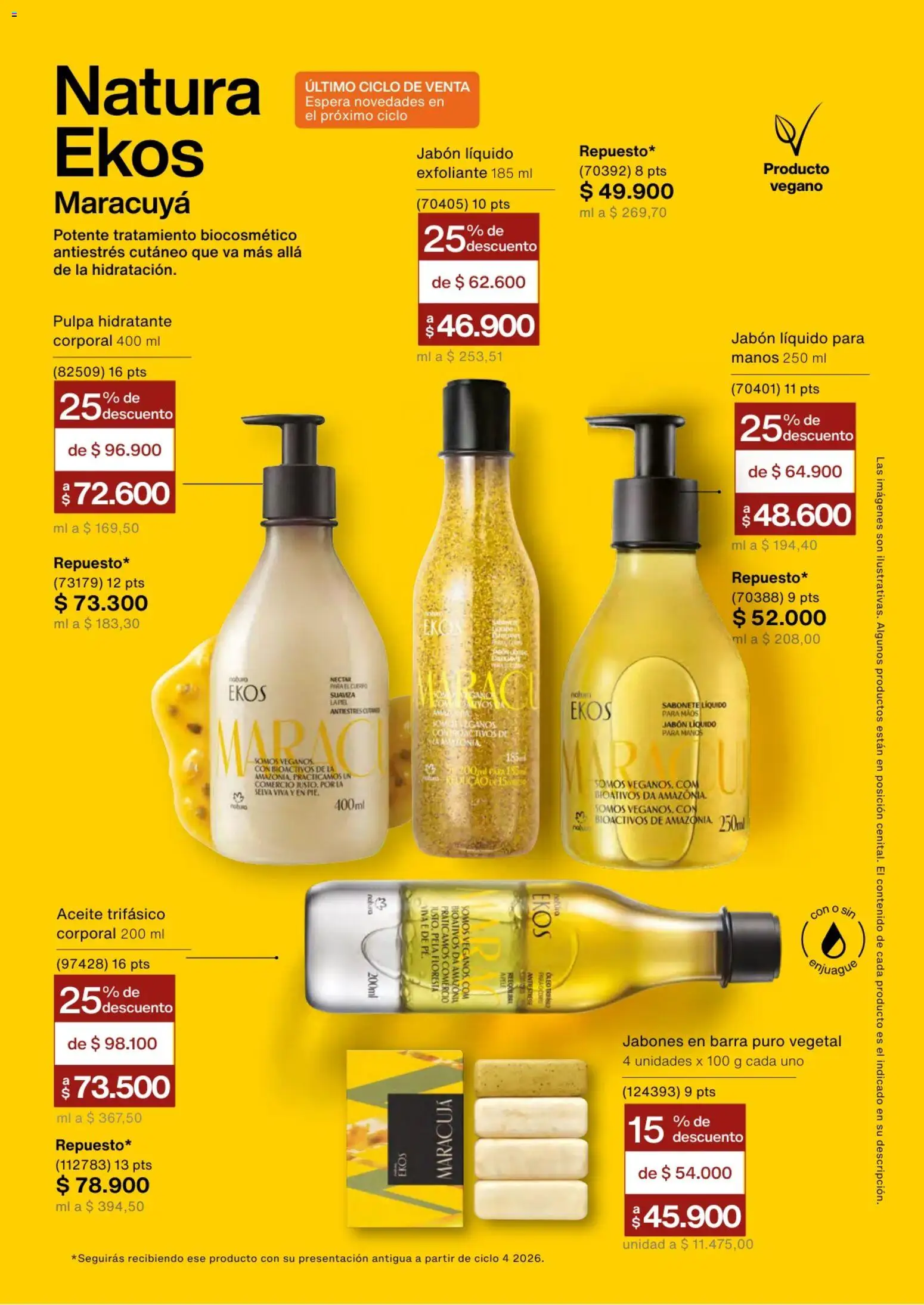 Natura revista - valida desde el 01.03.2026 | Página: 103 | Productos: Jabón líquido, Maracuyá, Jabón, Aceite