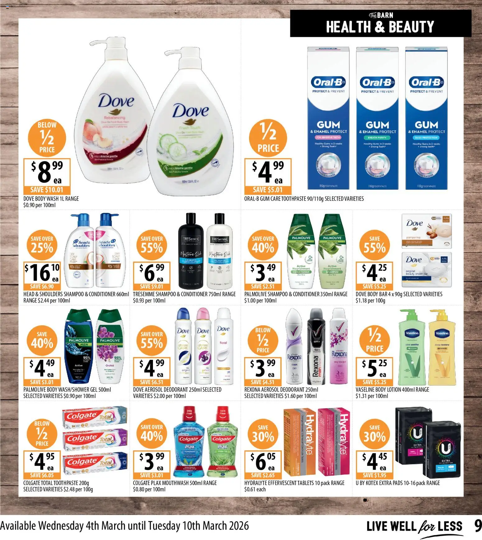 Supabarn catalogue - valid from 04.03.2026 | Page: 9 | Products: Conditioner, Cream, Body lotion, Tablets