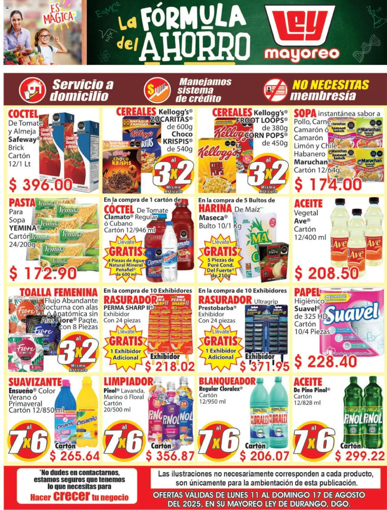 Nuevas ofertas de Casa Ley válidas en toda la República Mexicana desde el 11.08.2025. ¡Encuentra las mejores ofertas en Casa Ley - Folleto Mayoreo! | Página: 2 | Productos: Sopa, Agua, Cereales, Toalla