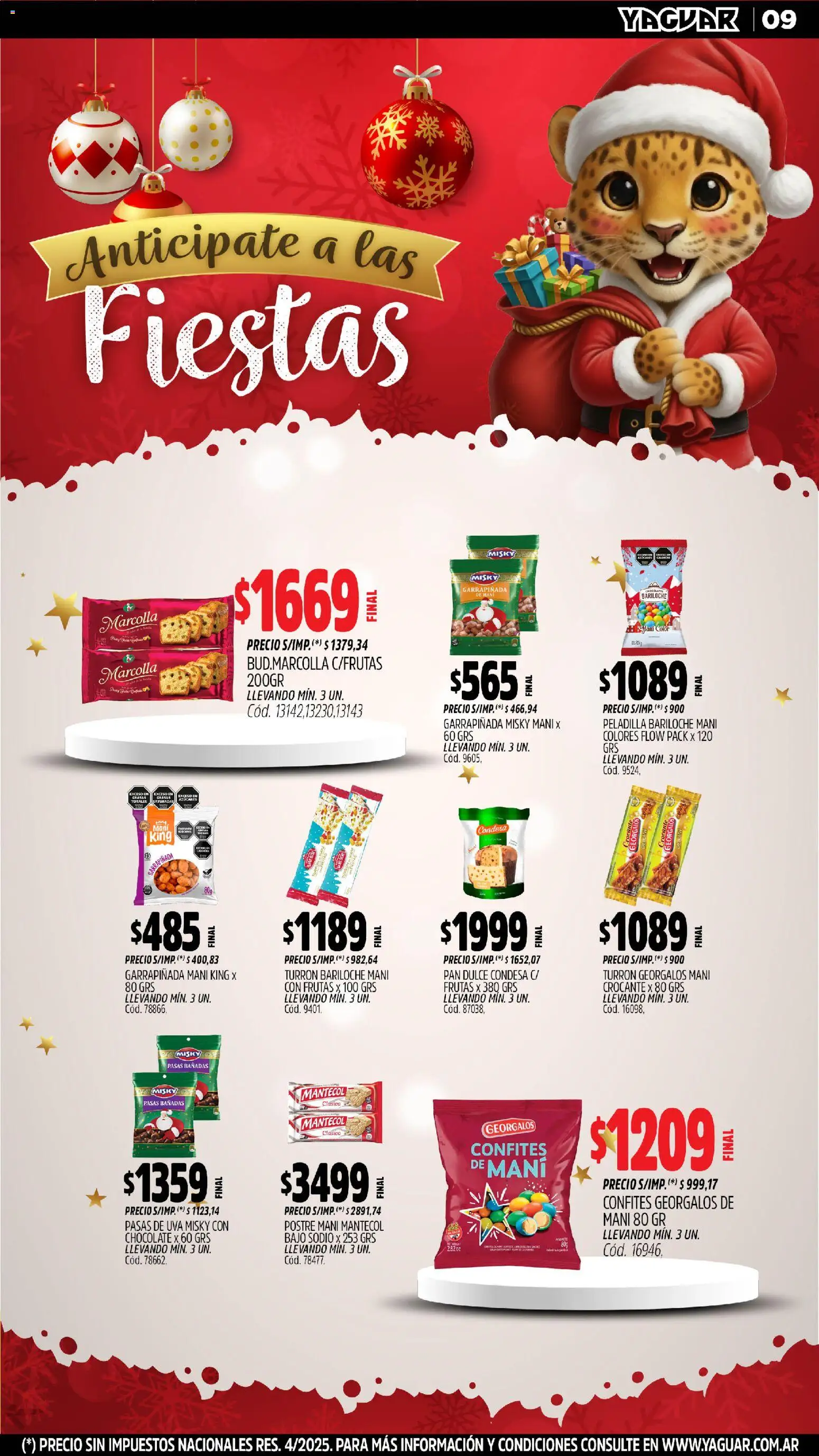 Yaguar - Neuquén │ válido desde el 17.11.2025 | Página: 9 | Productos: Mani, Uva, Pan, Chocolate