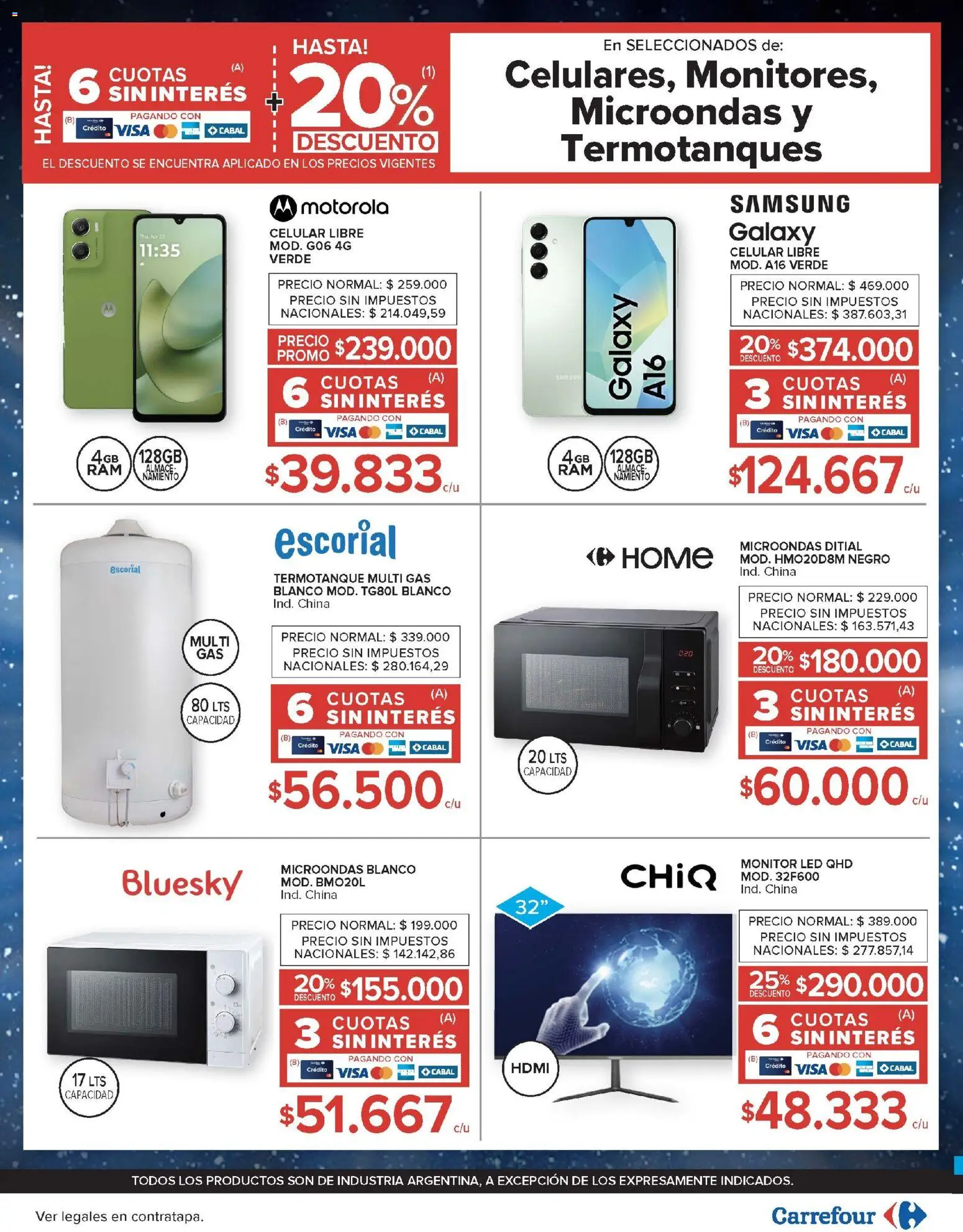 Carrefour ofertas │ válido desde el 01.04.2026 | Página: 28 | Productos: Monitor, Microondas, Termotanque