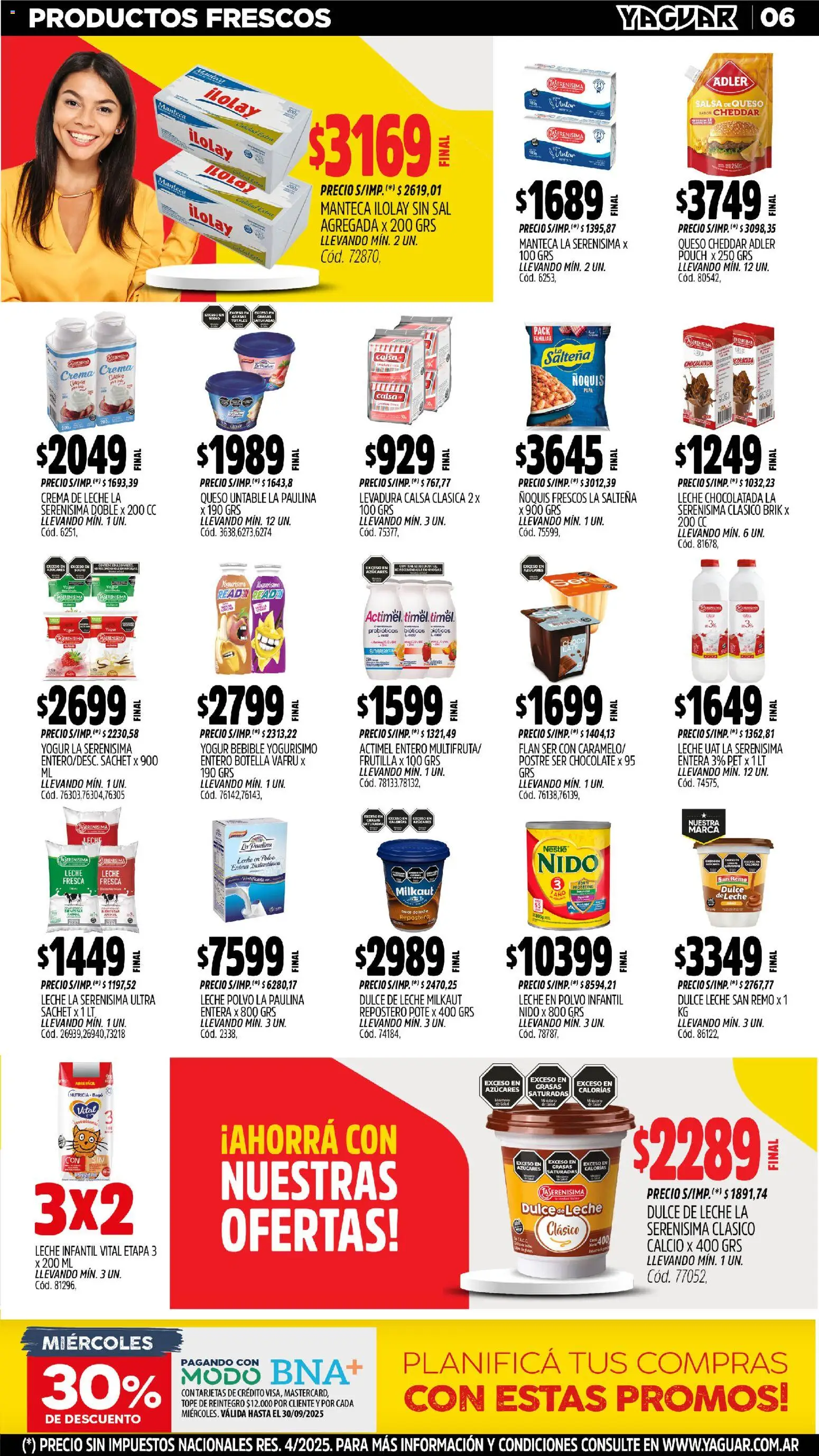 Yaguar - San Juan │ válido desde el 27.10.2025 | Página: 6 | Productos: Polvo, Crema de leche, Leche, Queso