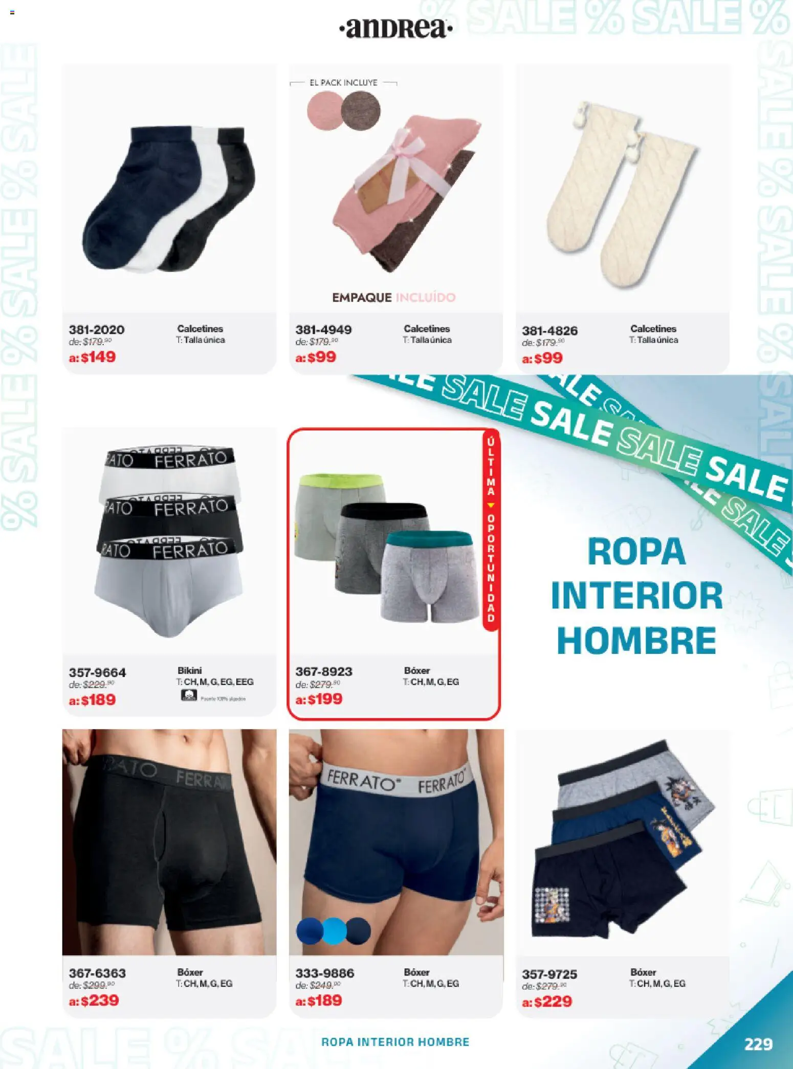 Nuevas ofertas de Andrea válidas en toda la República Mexicana desde el 21.12.2025. ¡Encuentra las mejores ofertas en Andrea catálogo Outlet! | Página: 229 | Productos: Sal, Ropa, Ropa interior, Bikini