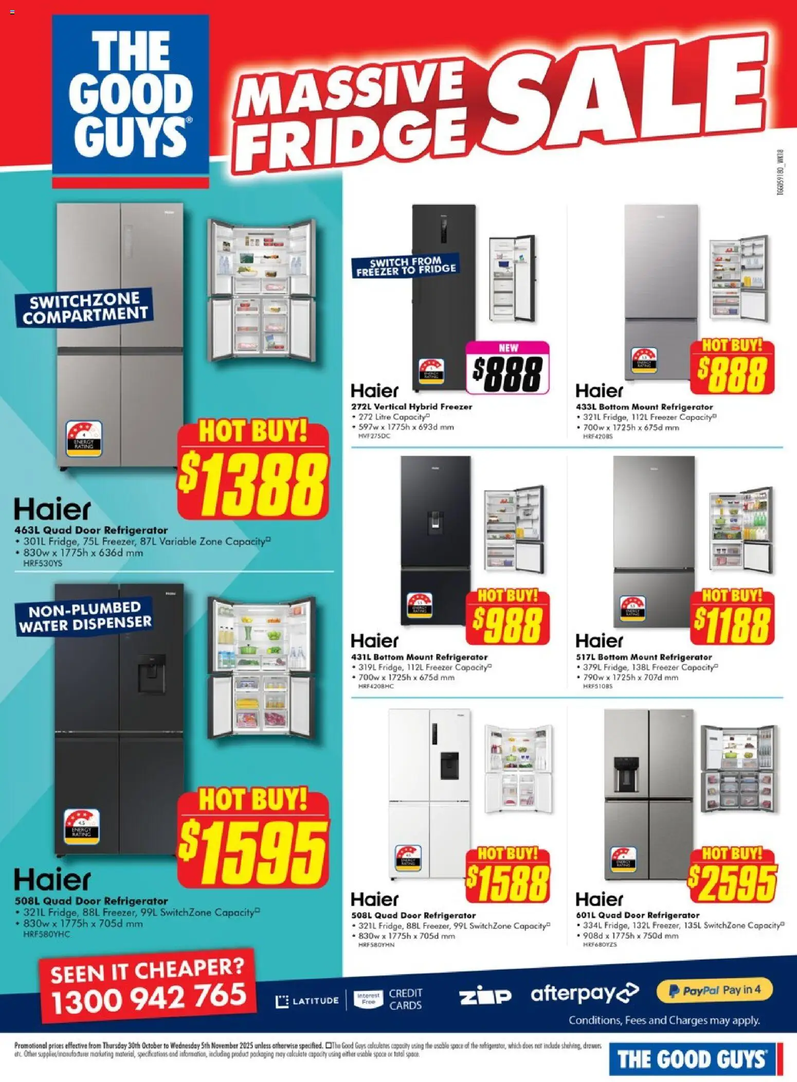 The Good Guys catalogue - valid from 29.10.2025 | Page: 4 | Products: Door, Fridge, Freezer, Refrigerator