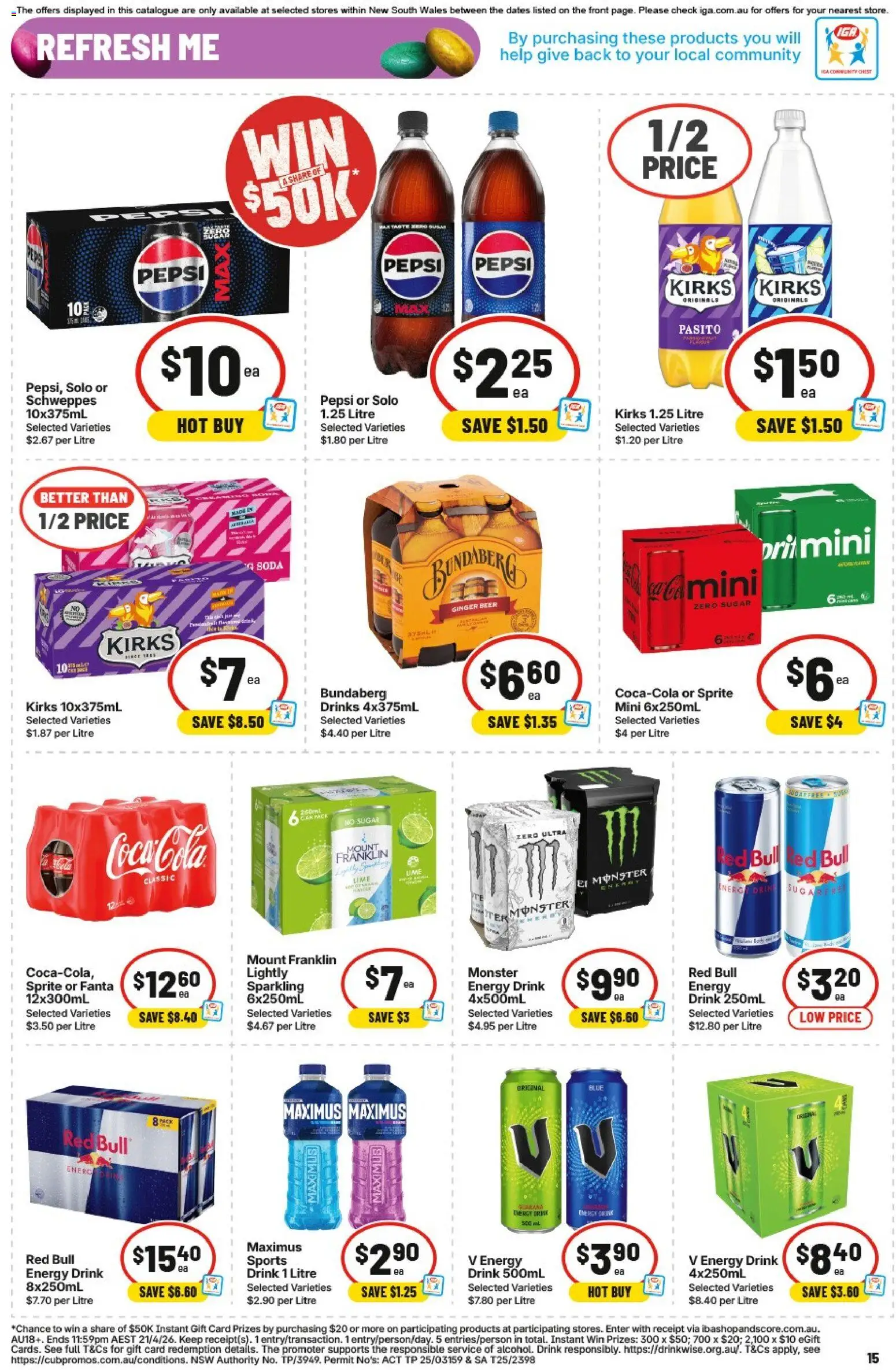 IGA catalogue - valid from 01.04.2026 | Page: 18 | Products: Energy drink, Ginger, Sugar, Lime