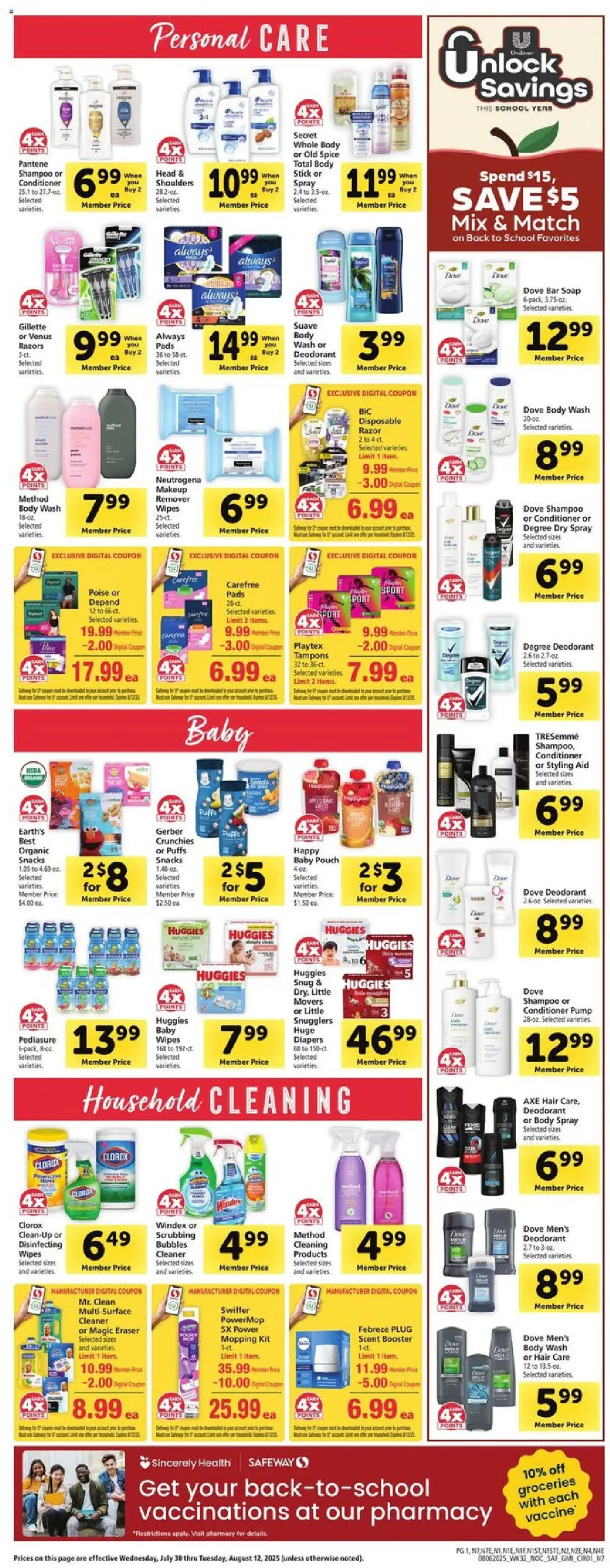 Safeway Weekly Ad - CA - valid from 06.08.2025 | Page: 10 | Products: Pump, Soap, Tampons, Bar Soap