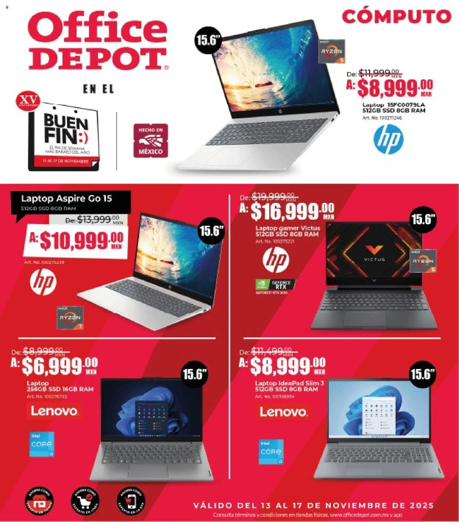 Nuevas ofertas de Office Depot válidas en toda la República Mexicana desde el 13.11.2025. ¡Encuentra las mejores ofertas en Office Depot Buen Fin! | Página: 3