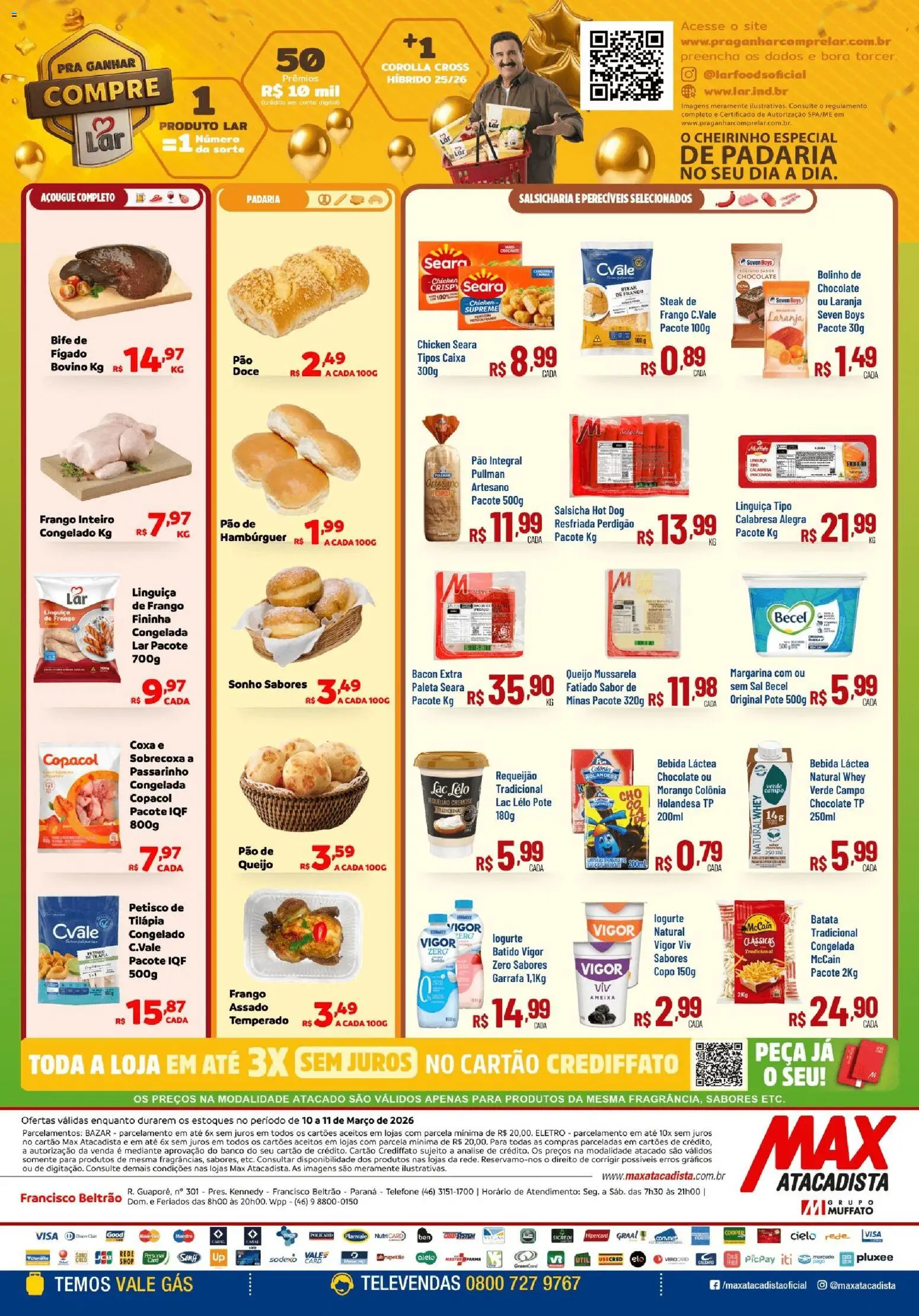Max Atacadista Folheto - válido de 10.03.2026 | Página: 2 | Produtos: Queijo, Pão, Telefone, Ameixa