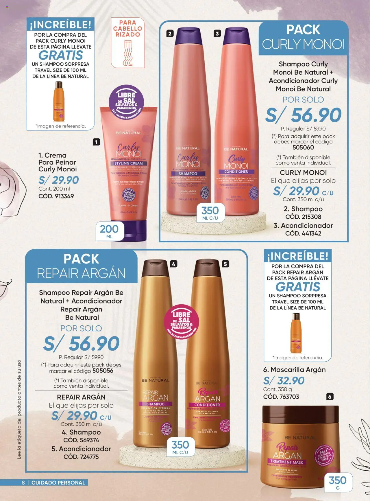 Catálogo Azzorti válido desde 18.08.2025 | Página: 8 | Productos: Shampoo, Acondicionador, Aceite, Crema