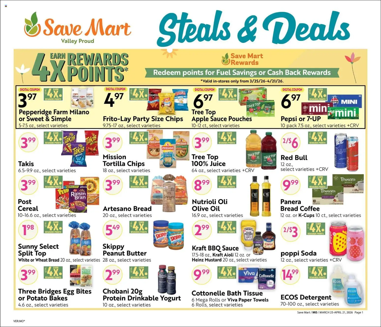 Save Mart Big Book of Savings - valid from 25.03.2026 | Page: 1 | Products: Butter, Bread, Chips, Sauce