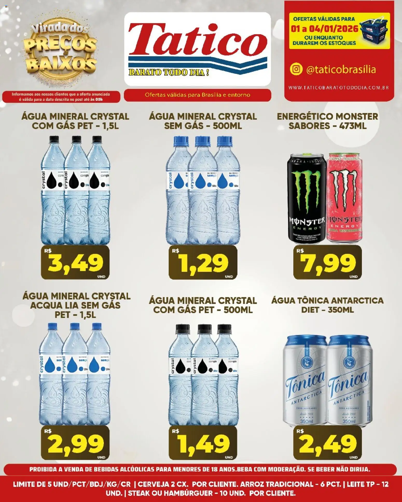 Tatico Folheto - válido de 05.01.2026 | Página: 30 | Produtos: Água tônica, Arroz, Água mineral, Monster