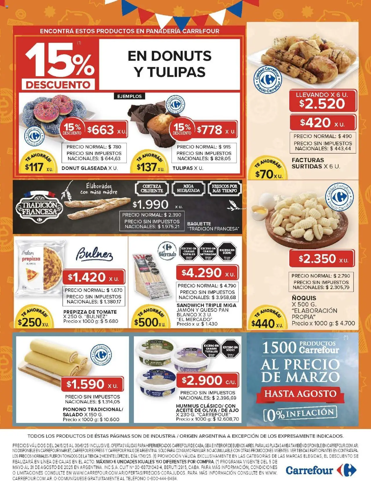 Carrefour ofertas │ válido desde el 24.06.2025 | Página: 6 | Productos: Aceite, Tomate, Jamón, Ñoquis