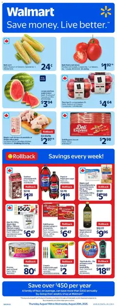 Preview of Walmart weekly flyer from shop Walmart valid from 14.08.2025