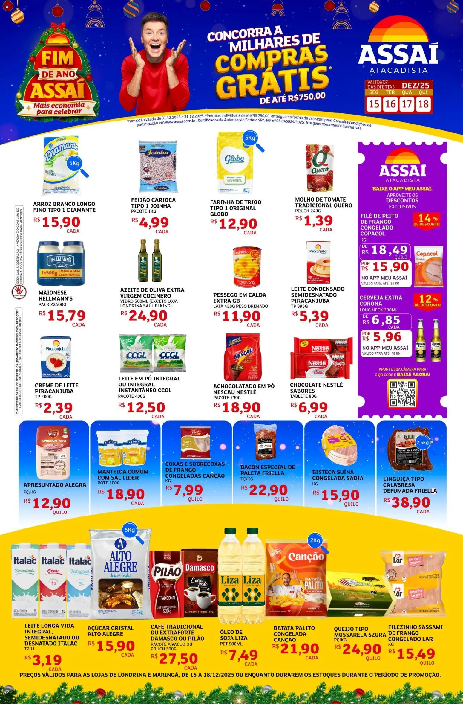 Assaí Atacadista Folheto - válido de 15.12.2025 | Página: 1 | Produtos: Feijão, Nescau, Cerveja, Soja