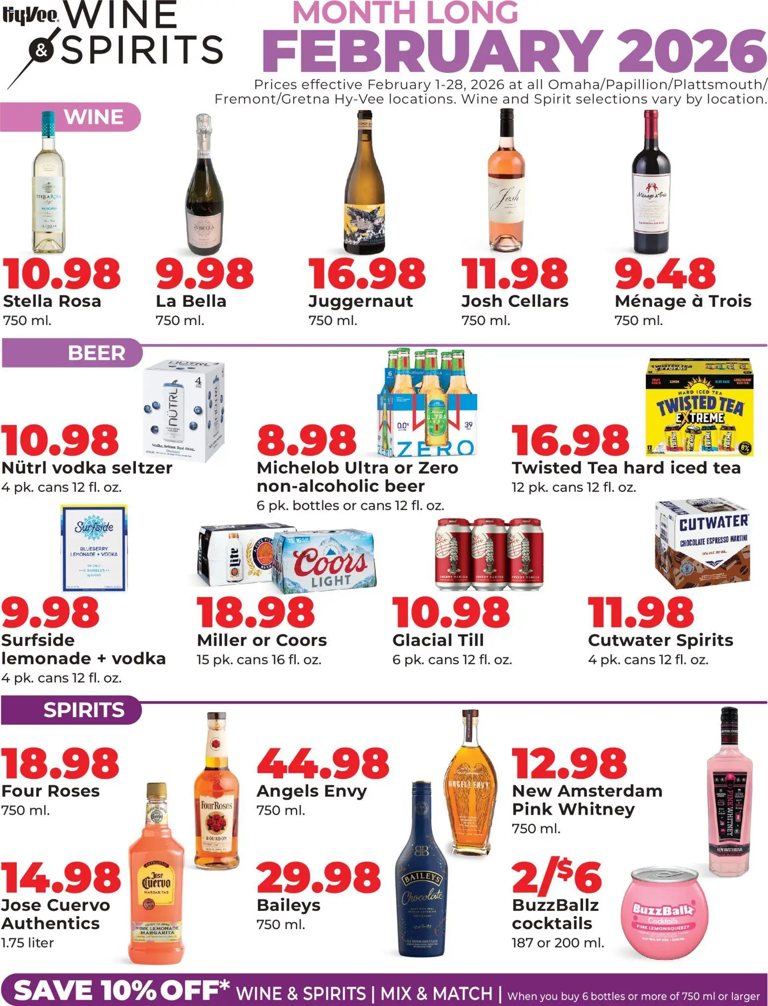 HyVee W&S Monthlong - valid from 01.02.2026 | Page: 1 | Products: Tea, Bourbon, Sugar, Lemon
