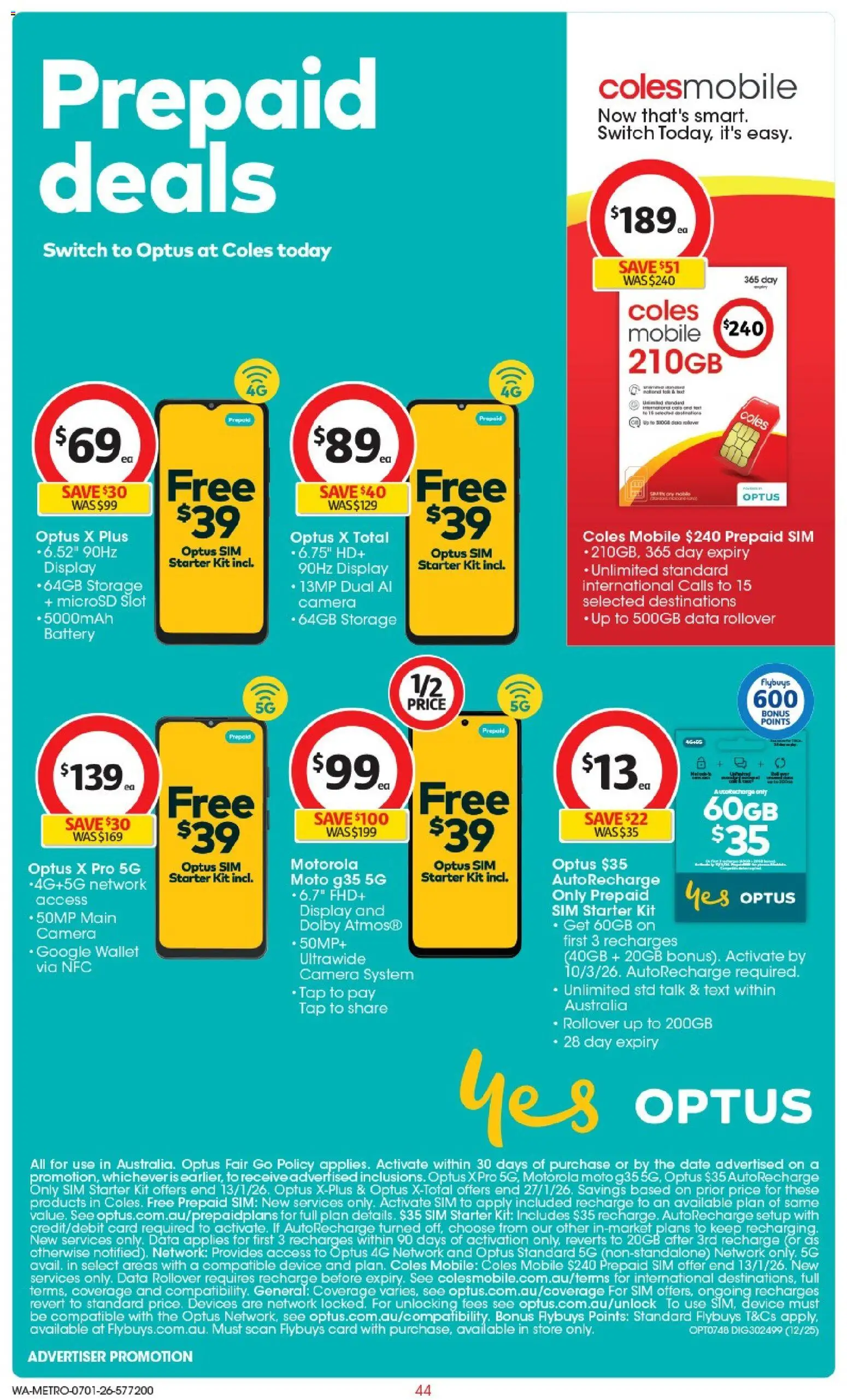 Coles catalogue - valid from 07.01.2026 | Page: 44 | Products: Battery, Device, Camera, Mobile