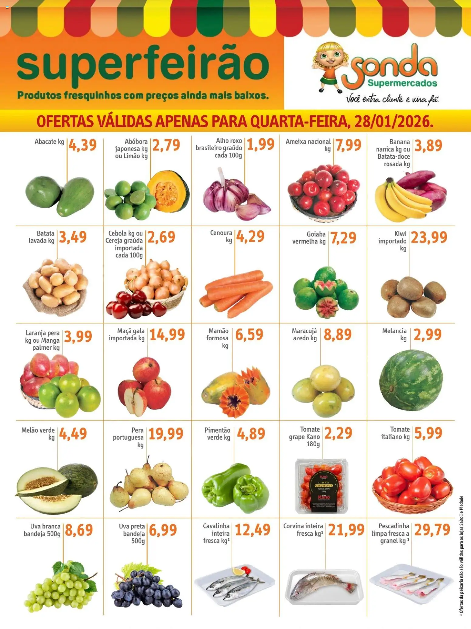 Sonda Folheto - válido de 28.01.2026 | Página: 1 | Produtos: Goiaba, Alho, Mamão, Batata