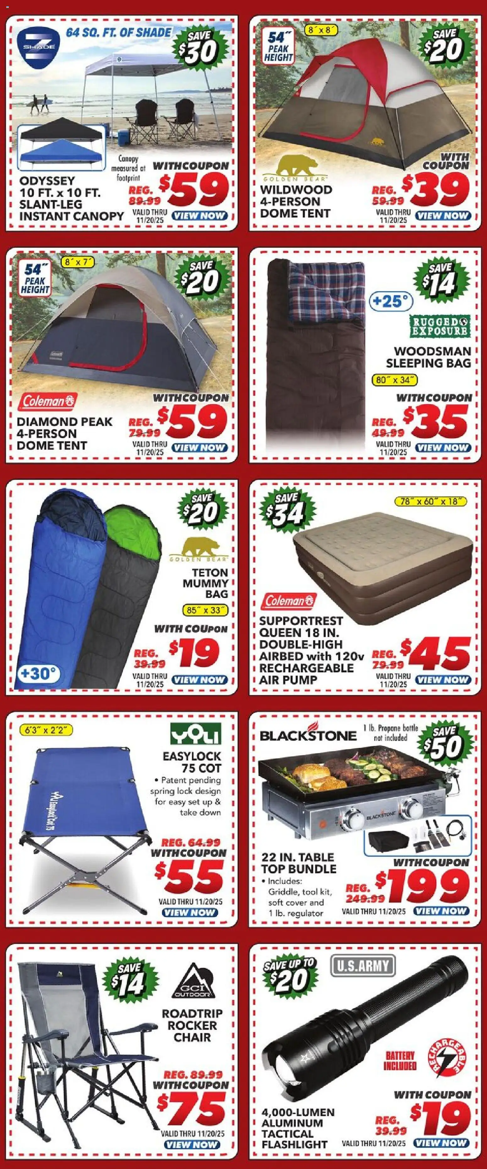 Big 5 Sporting Goods Weekly Ad - valid from 14.11.2025 | Page: 6 | Products: Table, Pump, Battery, Tent