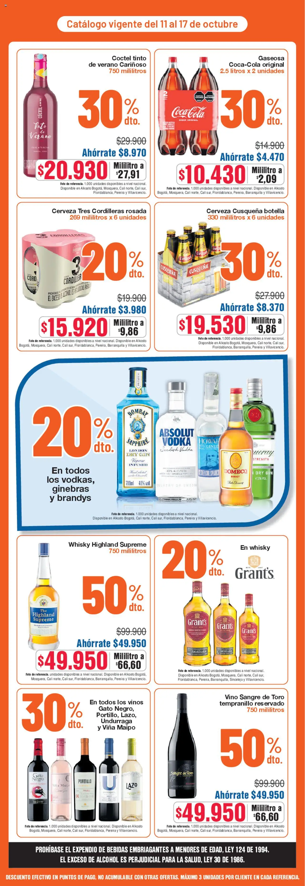 Alkosto revista - valida desde el 11.10.2025 | Página: 5 | Productos: Vodka, Whisky, Gorro pescador, Tintura
