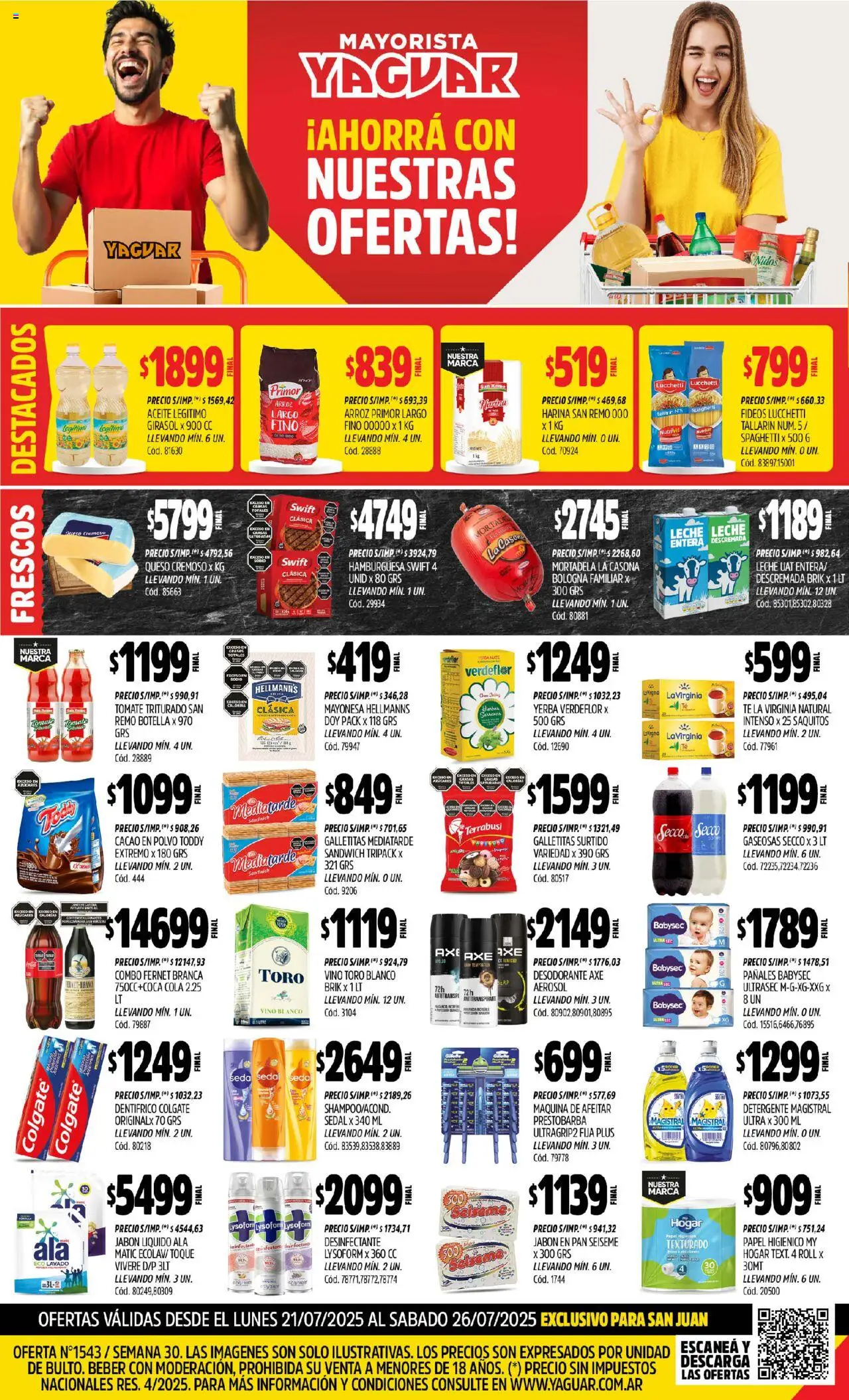 Yaguar - San Juan │ válido desde el 21.07.2025 | Página: 1 | Productos: Polvo, Desodorante, Tomate, Té