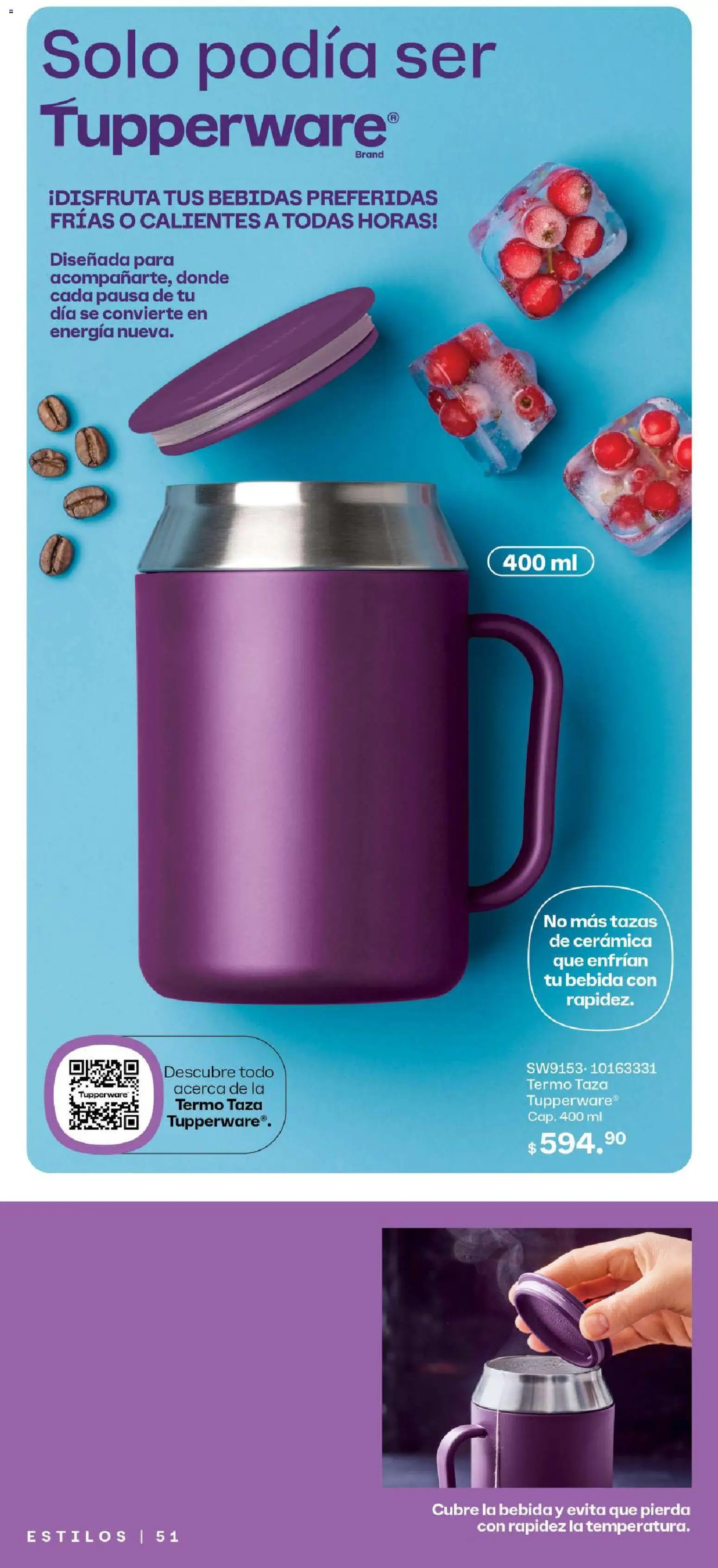 Nuevas ofertas de Tupperware válidas en toda la República Mexicana desde el 26.01.2026. ¡Encuentra las mejores ofertas en Tupperware catálogo! | Página: 51 | Productos: Taza, Termo