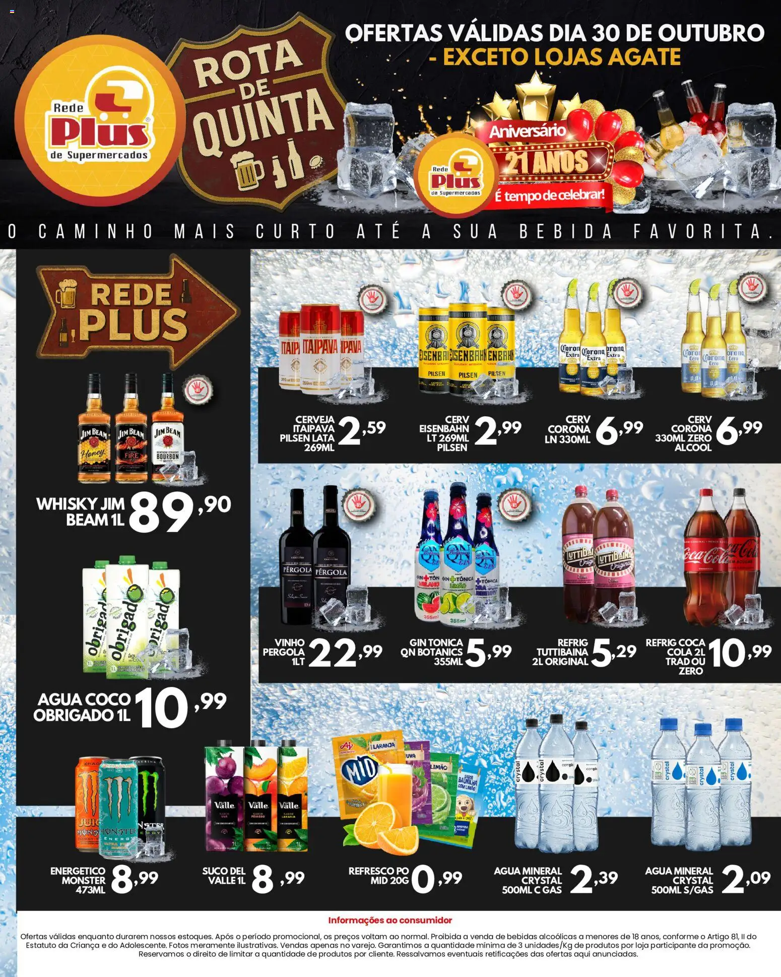 Rede Plus Supermercados Folheto - válido de 29.10.2025 | Página: 4 | Produtos: Energético, Cola, Cerveja, Monster