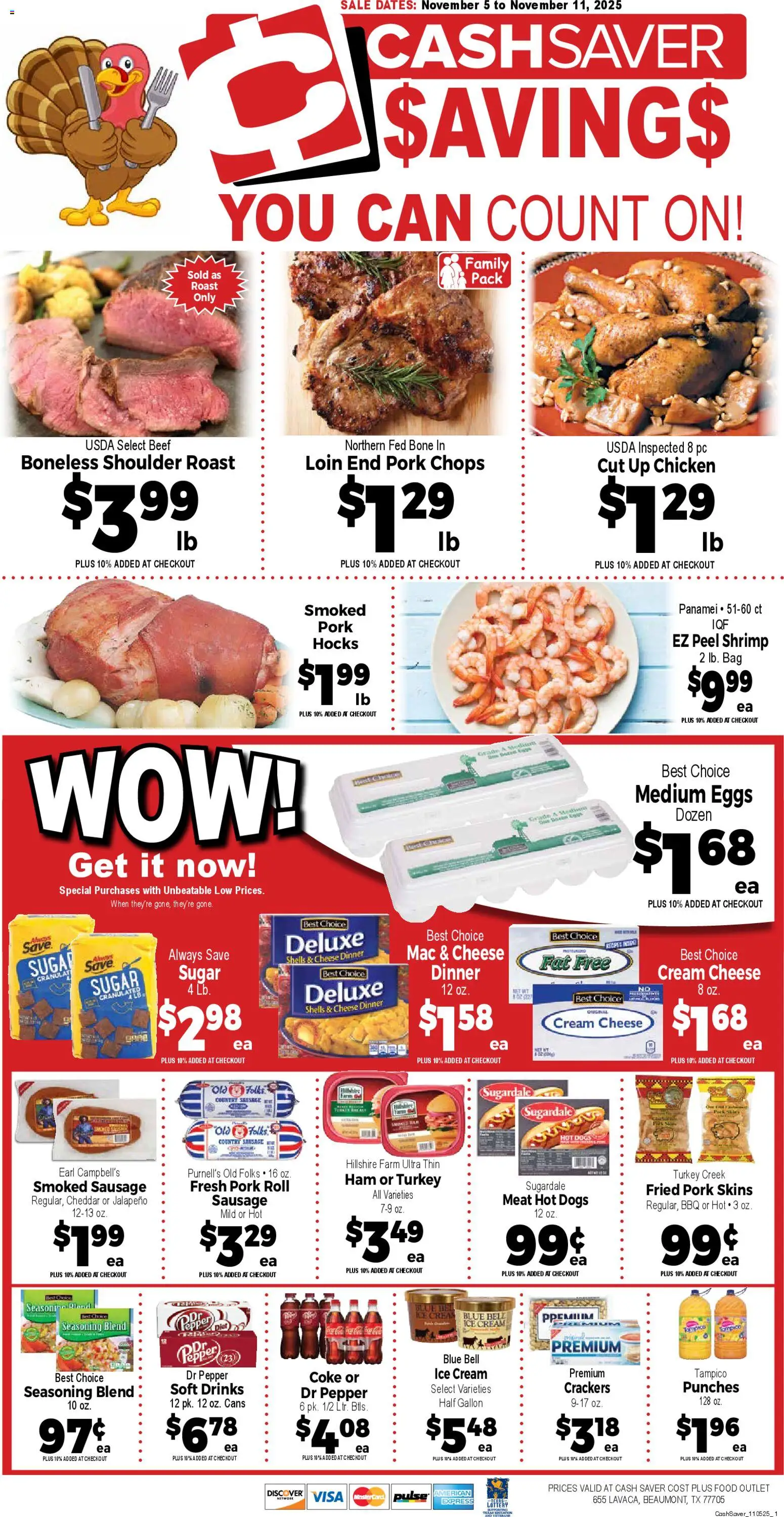 Market Basket Cash Saver - valid from 05.11.2025 | Page: 1 | Products: Pork, Beef, Cream, Pepper
