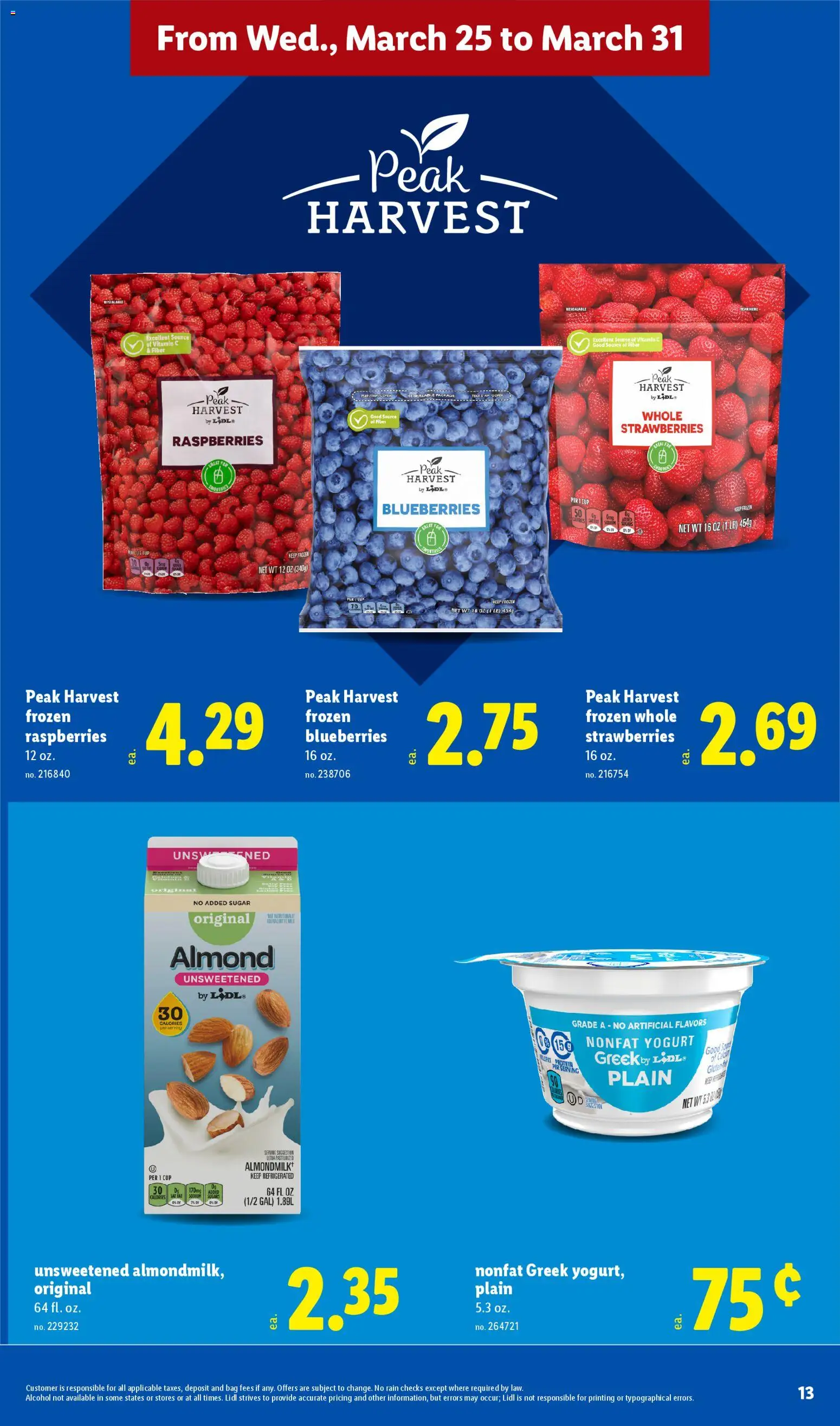 Lidl Weekly Ad - valid from 25.03.2026 | Page: 19 | Products: Vitamin, Yogurt, Blueberries, Bag