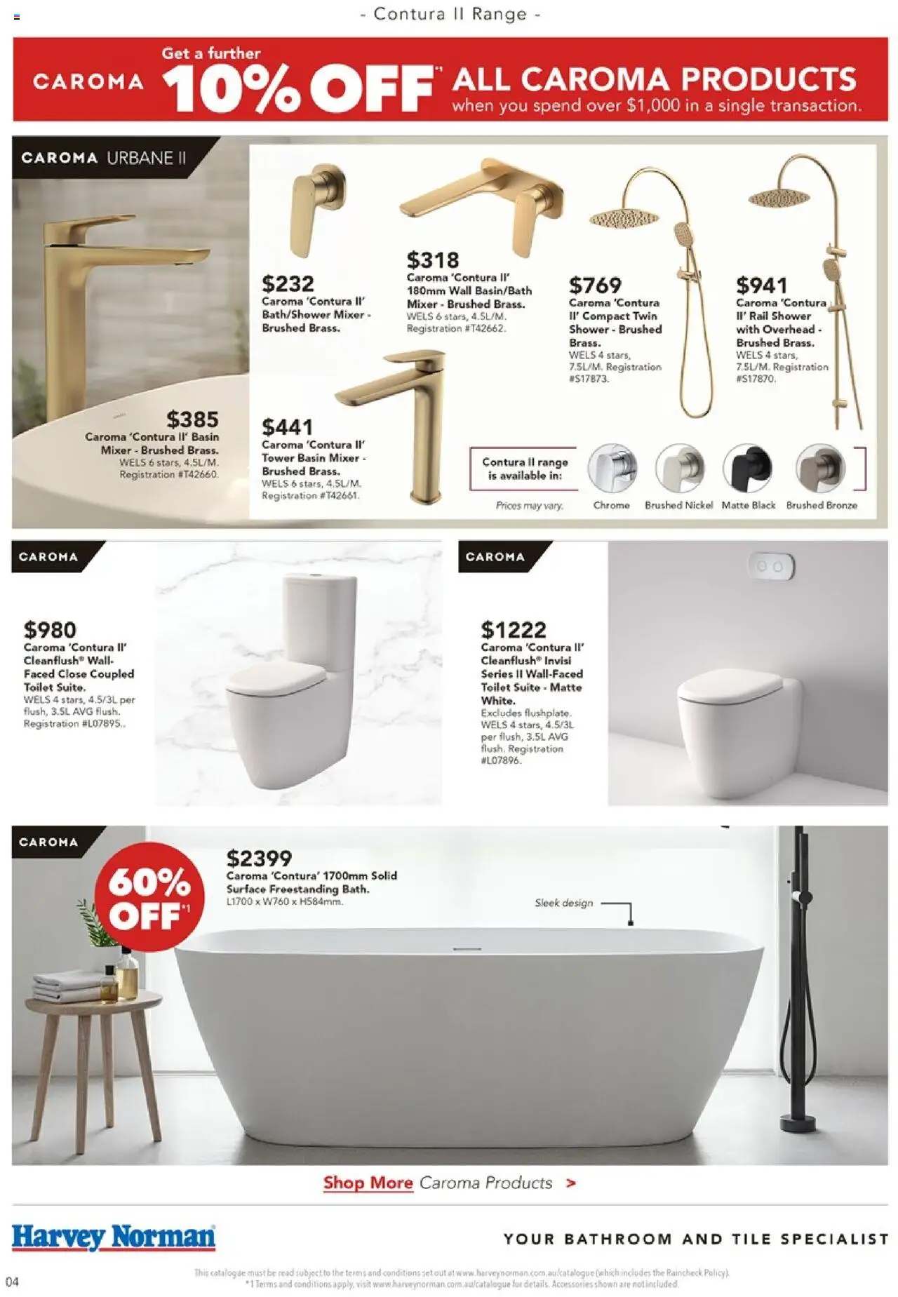 Harvey Norman catalogue - valid from 03.10.2025 | Page: 4 | Products: Toilet, Shower, Accessories, Bathroom