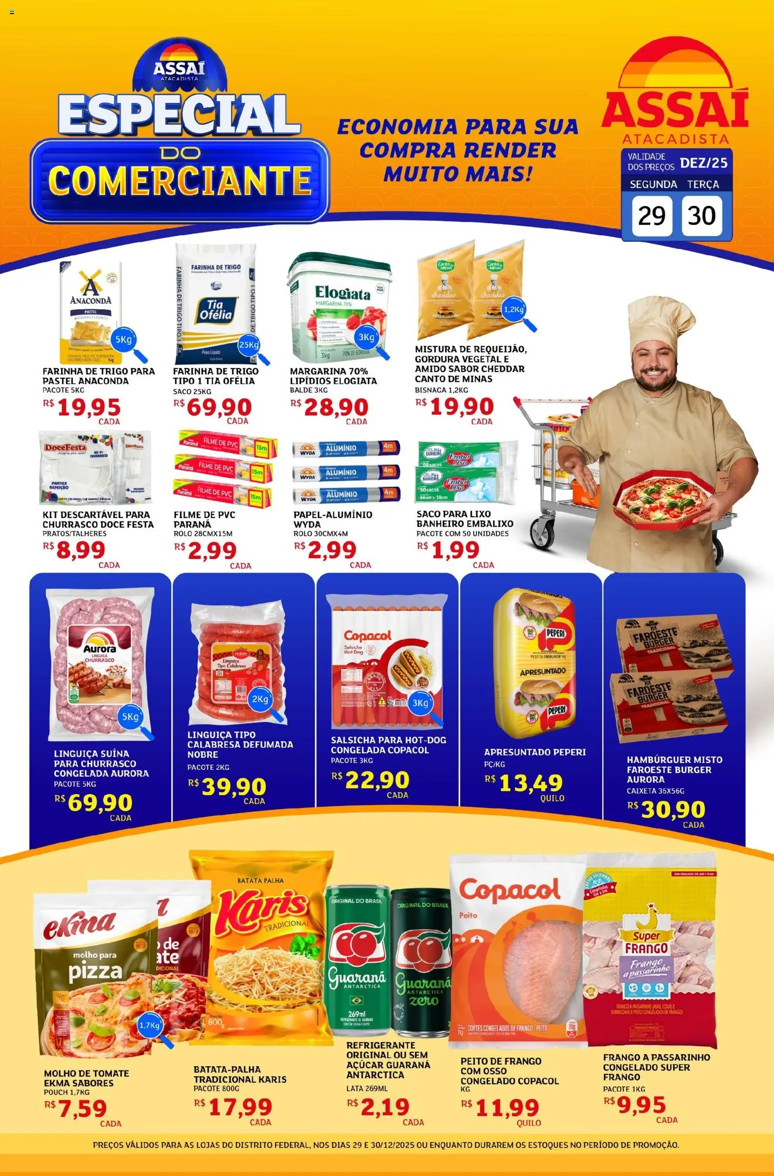 Assaí Atacadista Folheto - válido de 29.12.2025 | Página: 1 | Produtos: Guaraná, Pizza, Açúcar, Frango