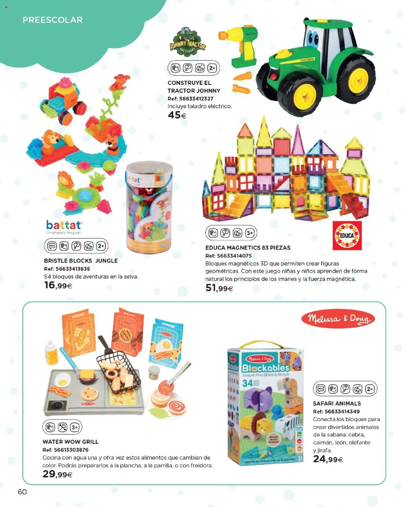 Nuevas ofertas de El Corte Inglés válidas en toda la República Mexicana desde el 27.10.2025. ¡Encuentra las mejores ofertas en El Corte Inglés catálogo Juguetes! | Página: 60 | Productos: Tractor, Taladro, Juego, Cocina