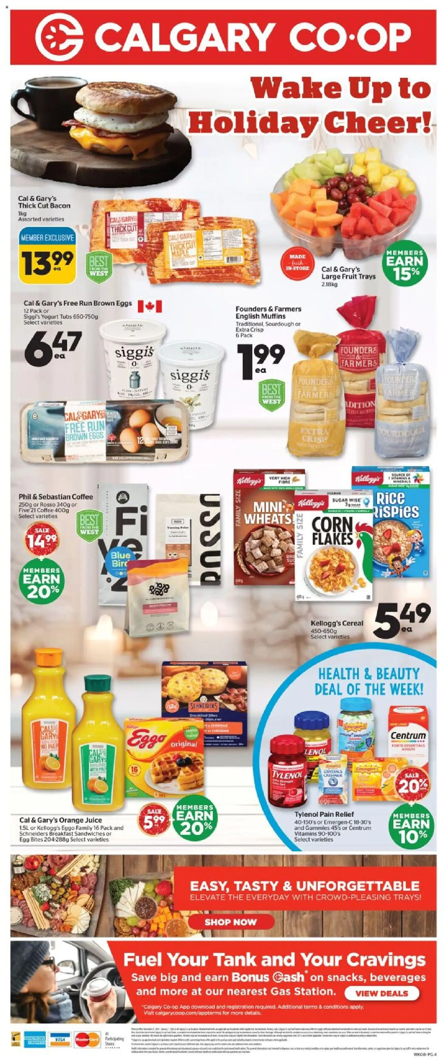 Calgary Co-op flyer valid from 27.12.2025 | Page: 4 | Products: Flakes, Eggs, Coffee, Juice
