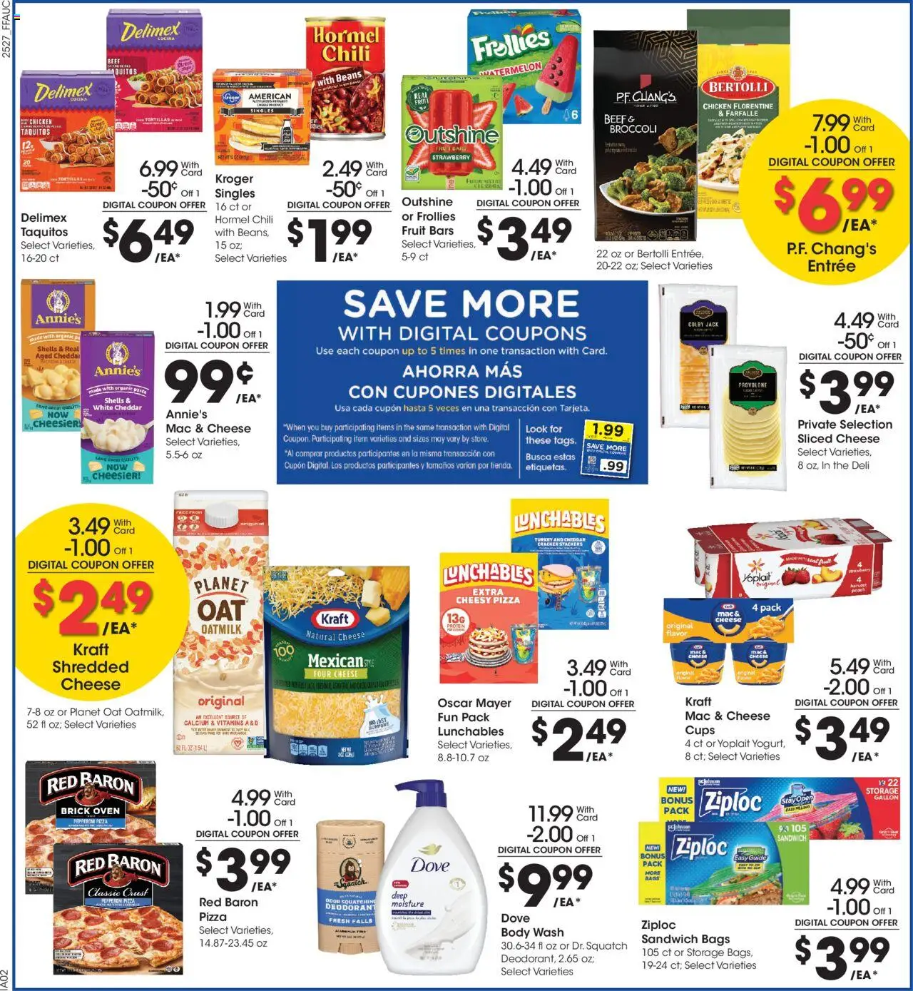 Fry's Food Weekly Ad - valid from 06.08.2025 | Page: 4 | Products: Cheese, Pizza, Deodorant, Pasta