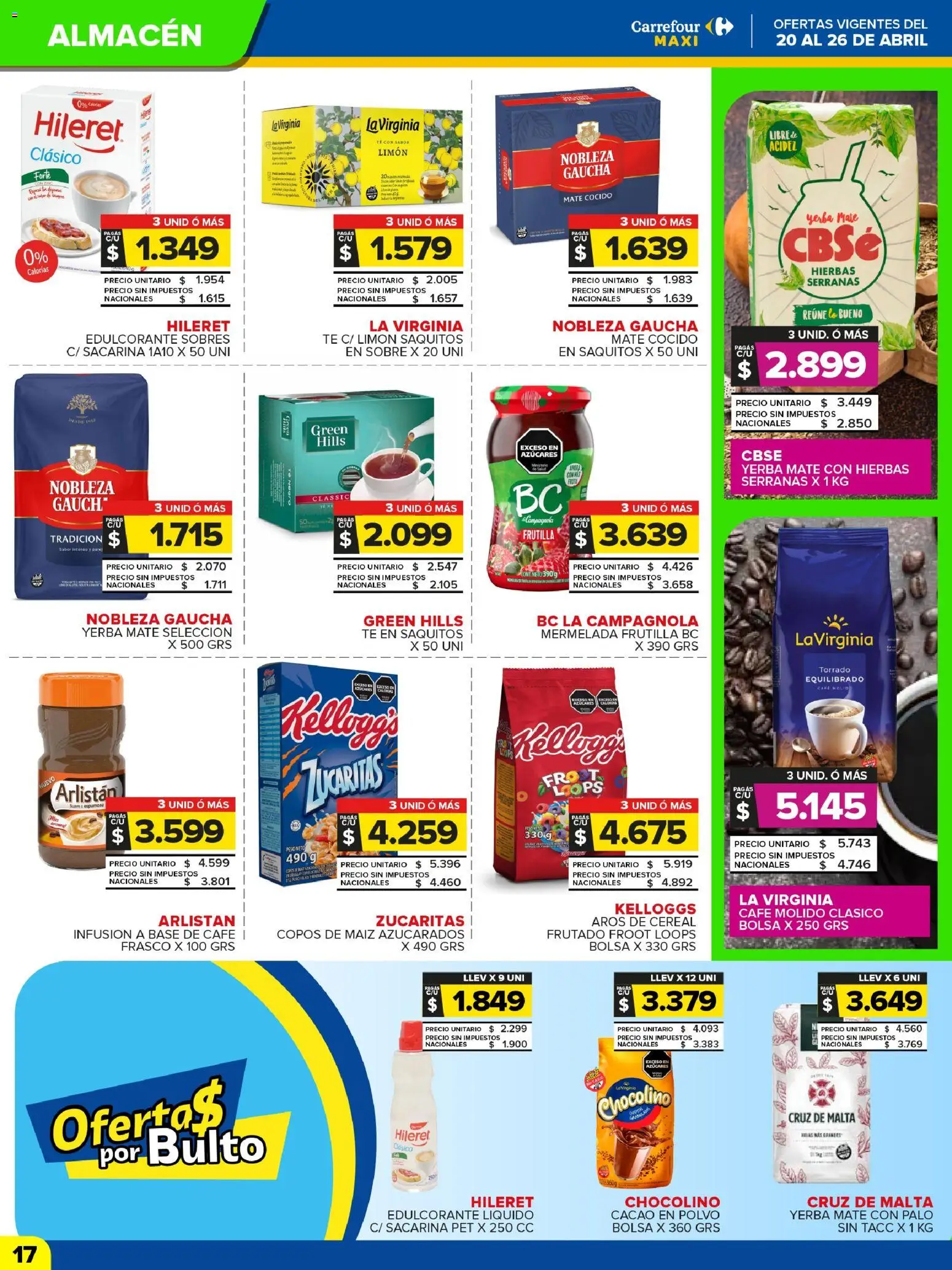 Carrefour Maxi catálogo │ válido desde el 20.04.2026 | Página: 17 | Productos: Bolsa, Yerba, Edulcorante, Café