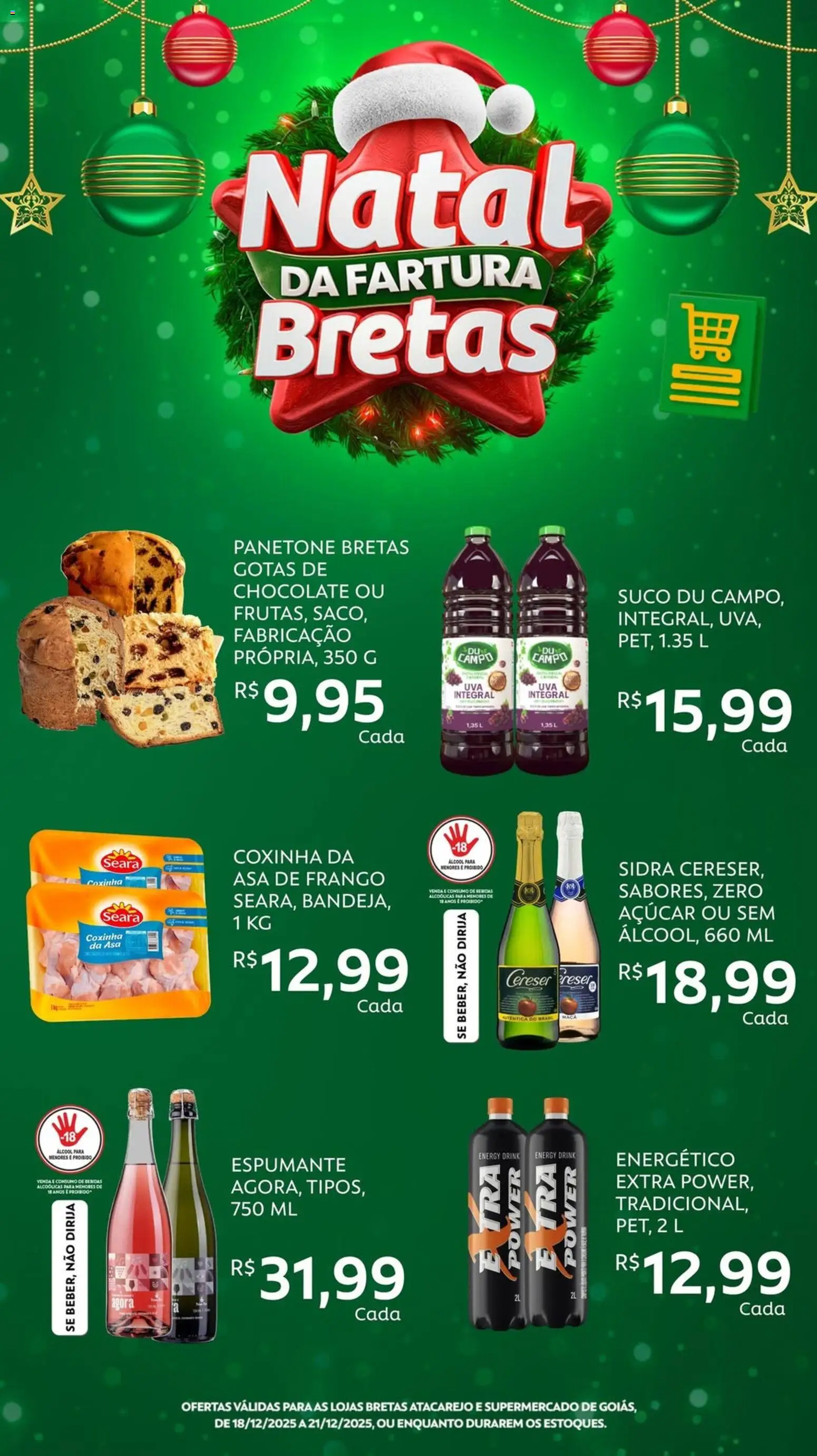 Bretas Folheto - válido de 18.12.2025 | Página: 2 | Produtos: Suco, Açúcar, Frango, Panetone