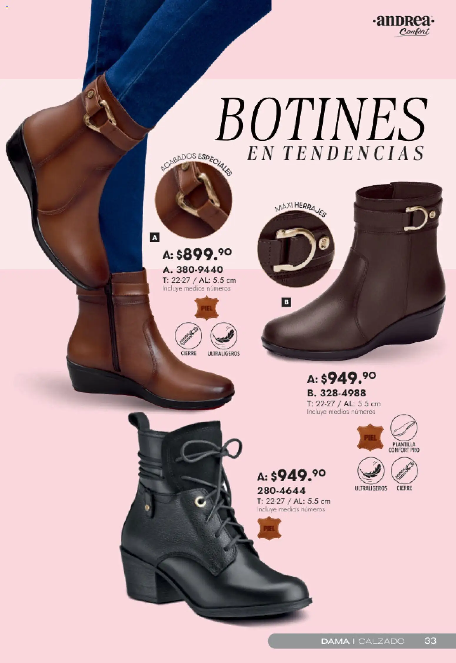 Nuevas ofertas de Andrea válidas en toda la República Mexicana desde el 15.02.2026. ¡Encuentra las mejores ofertas en Andrea catálogo Top Selection! | Página: 33 | Productos: Botines