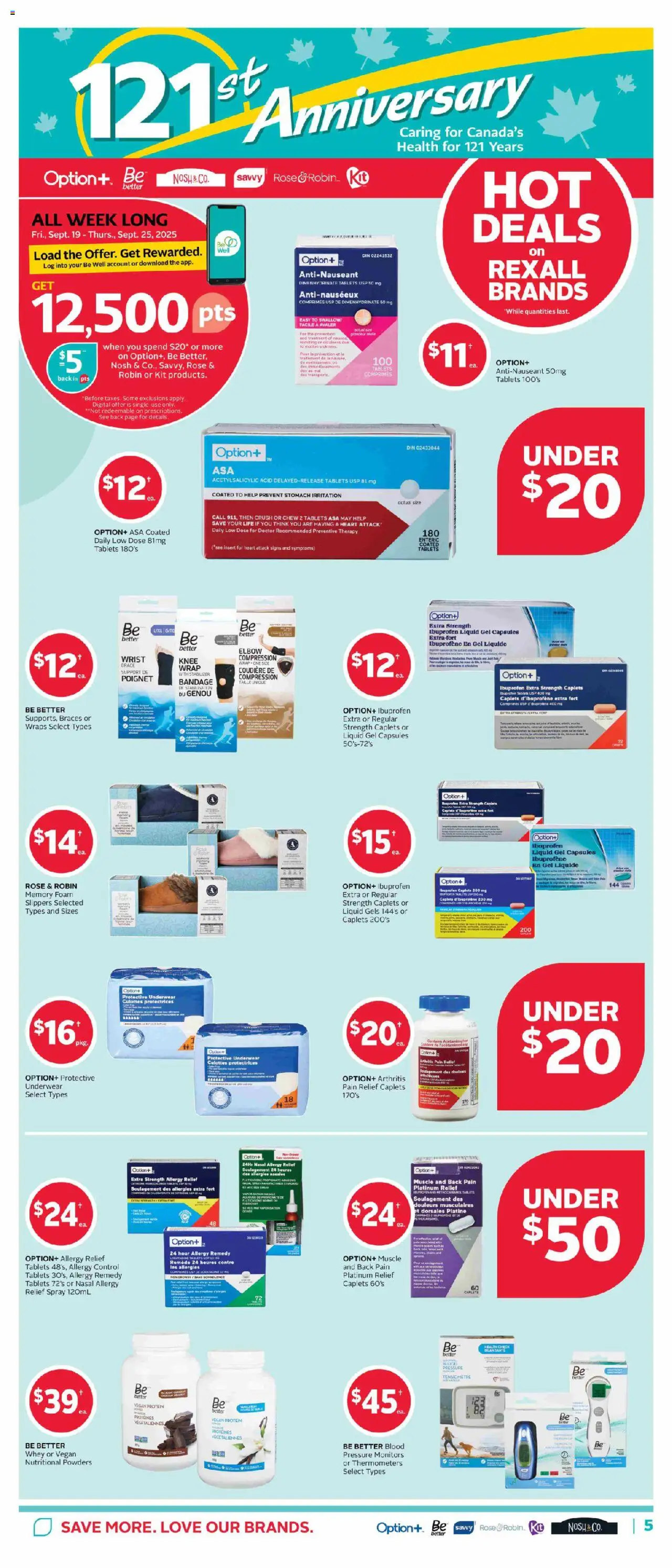 Rexall flyer valid from 19.09.2025 | Page: 8 | Products: Slippers, Underwear