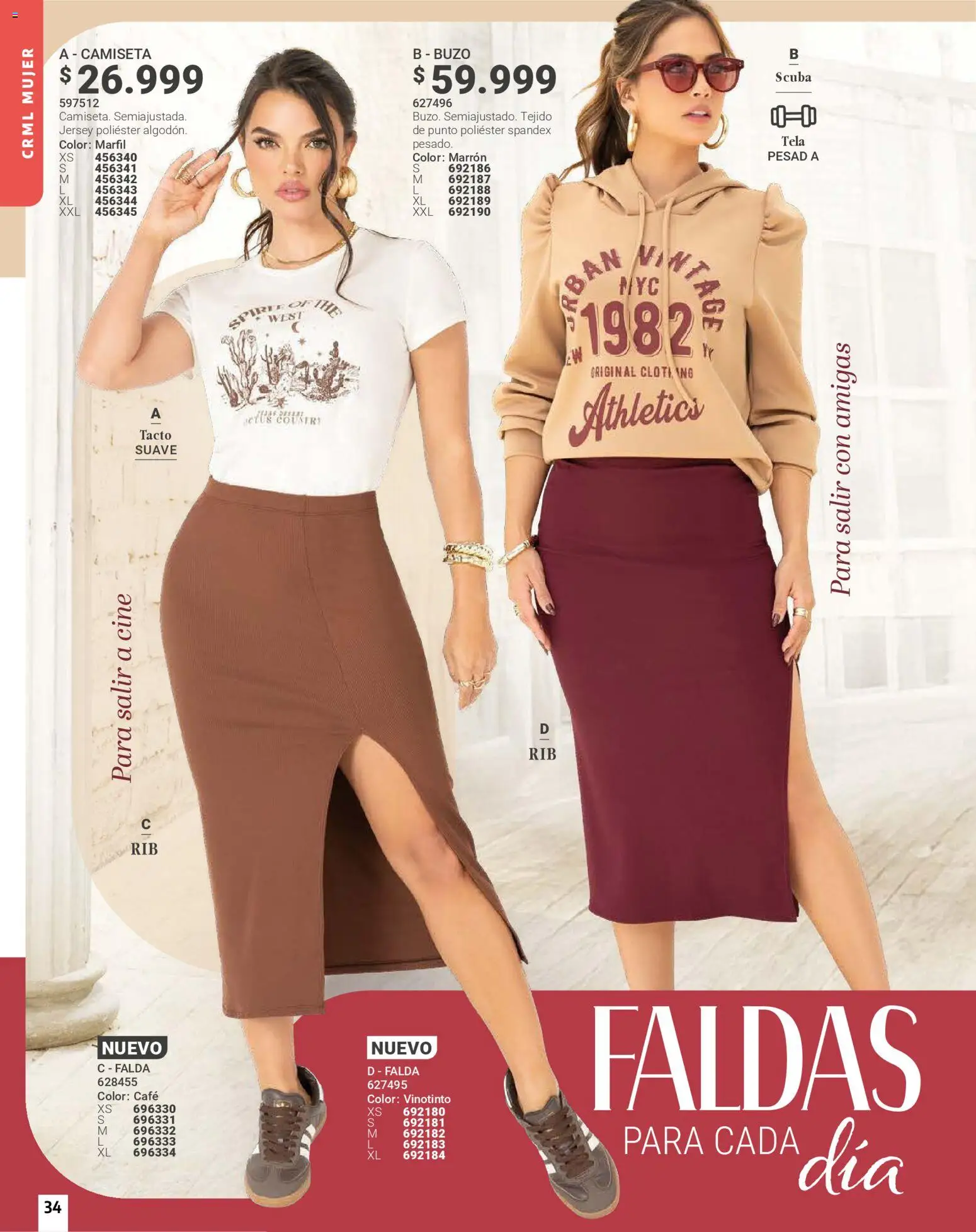 Carmel revista - valida desde el 01.01.2026 | Página: 34 | Productos: Falda, Buzo, Camiseta, Café