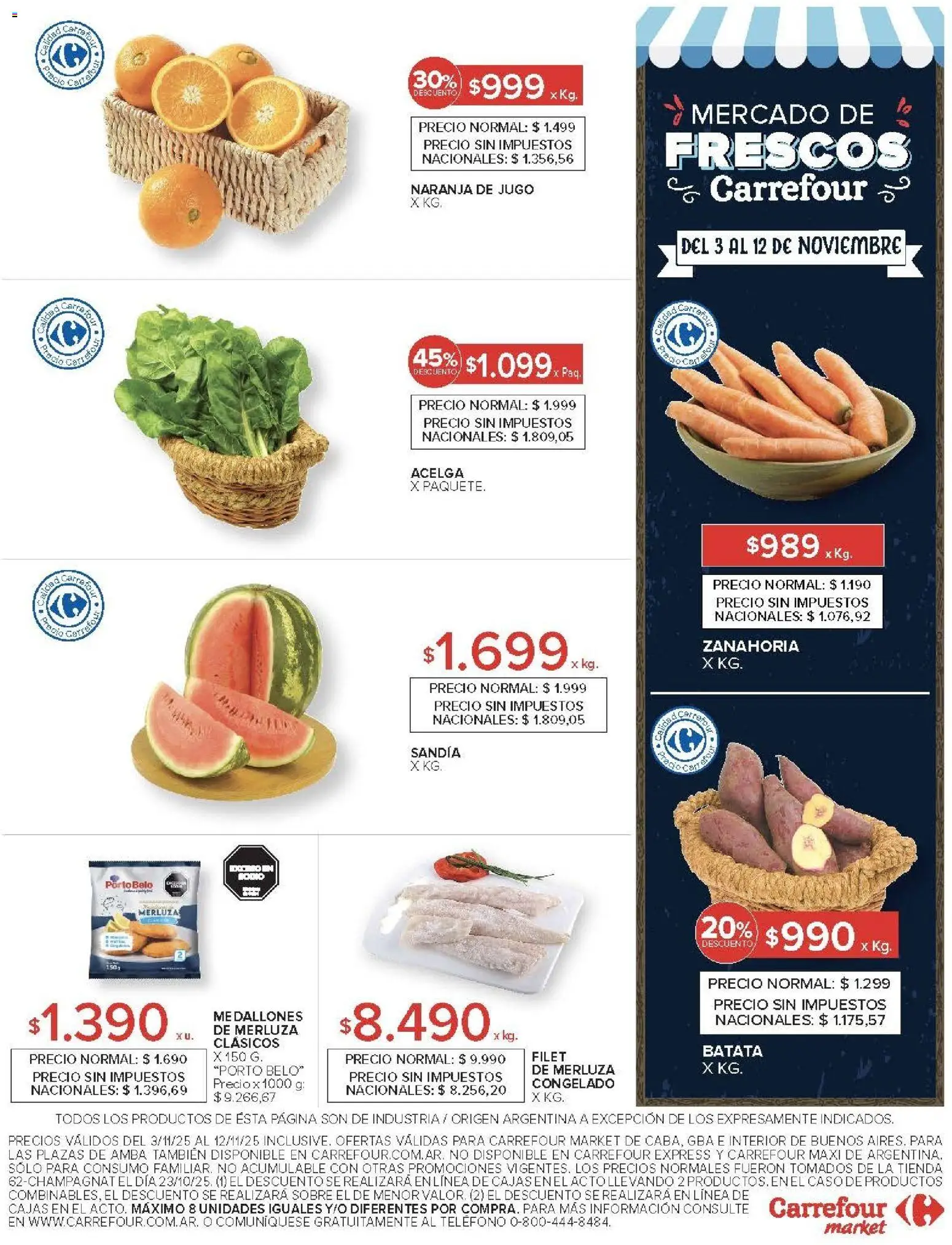 Carrefour Market catálogo │ válido desde el 03.11.2025 | Página: 16 | Productos: Teléfono, Batata, Sandía, Jugo