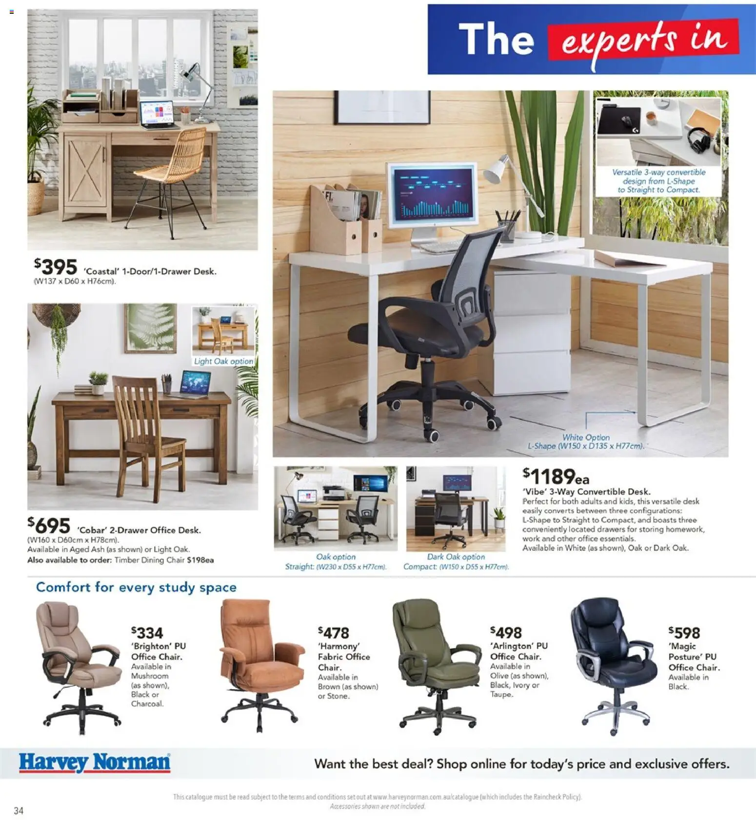Harvey Norman catalogue - valid from 14.01.2026 | Page: 34 | Products: Chair, Desk, Light, Accessories