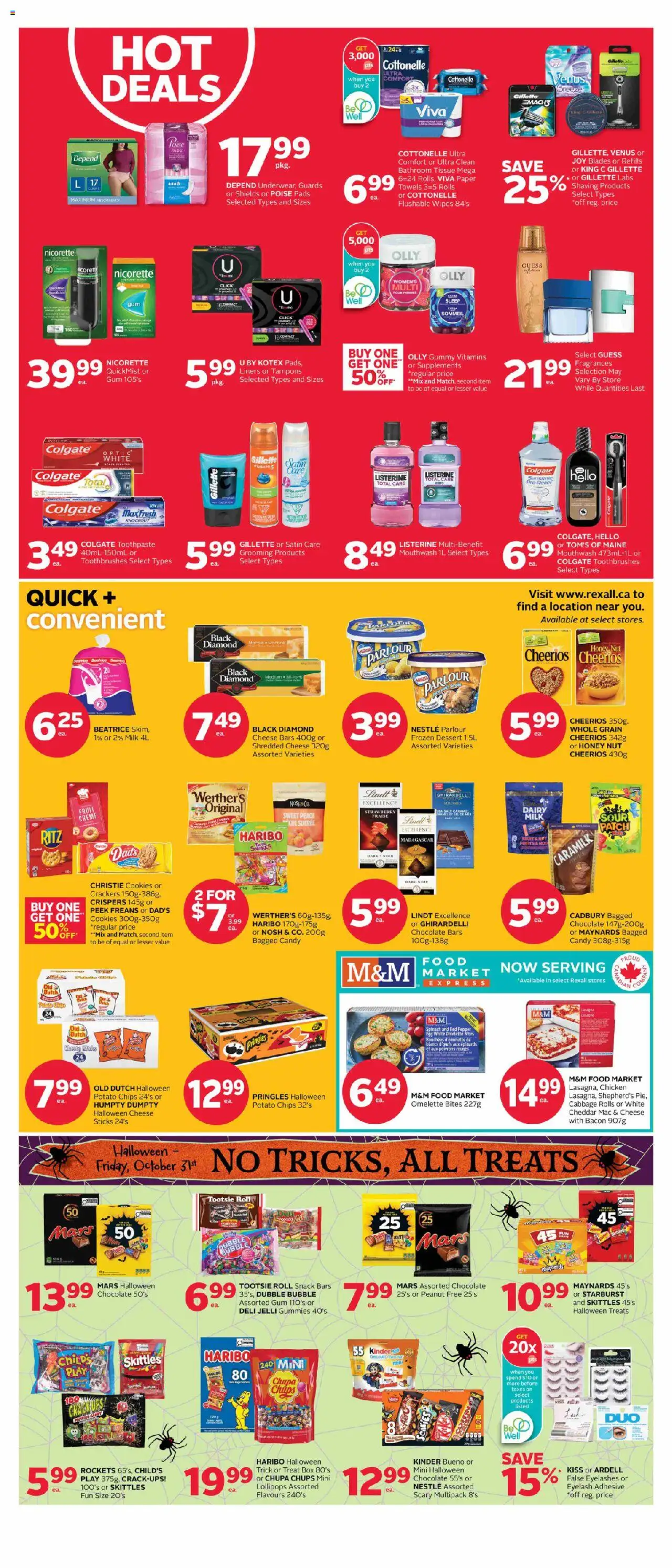 Rexall flyer valid from 10.10.2025 | Page: 3 | Products: Chips, Mouthwash, Milk, Cheese
